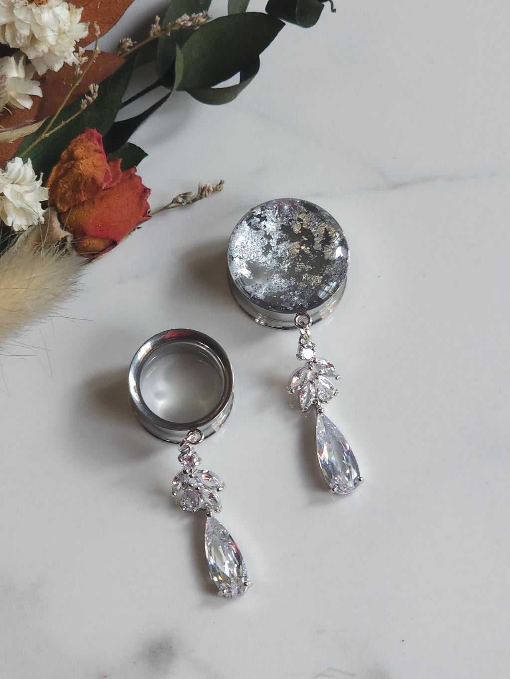 Silver Bridal Dangle Gauges