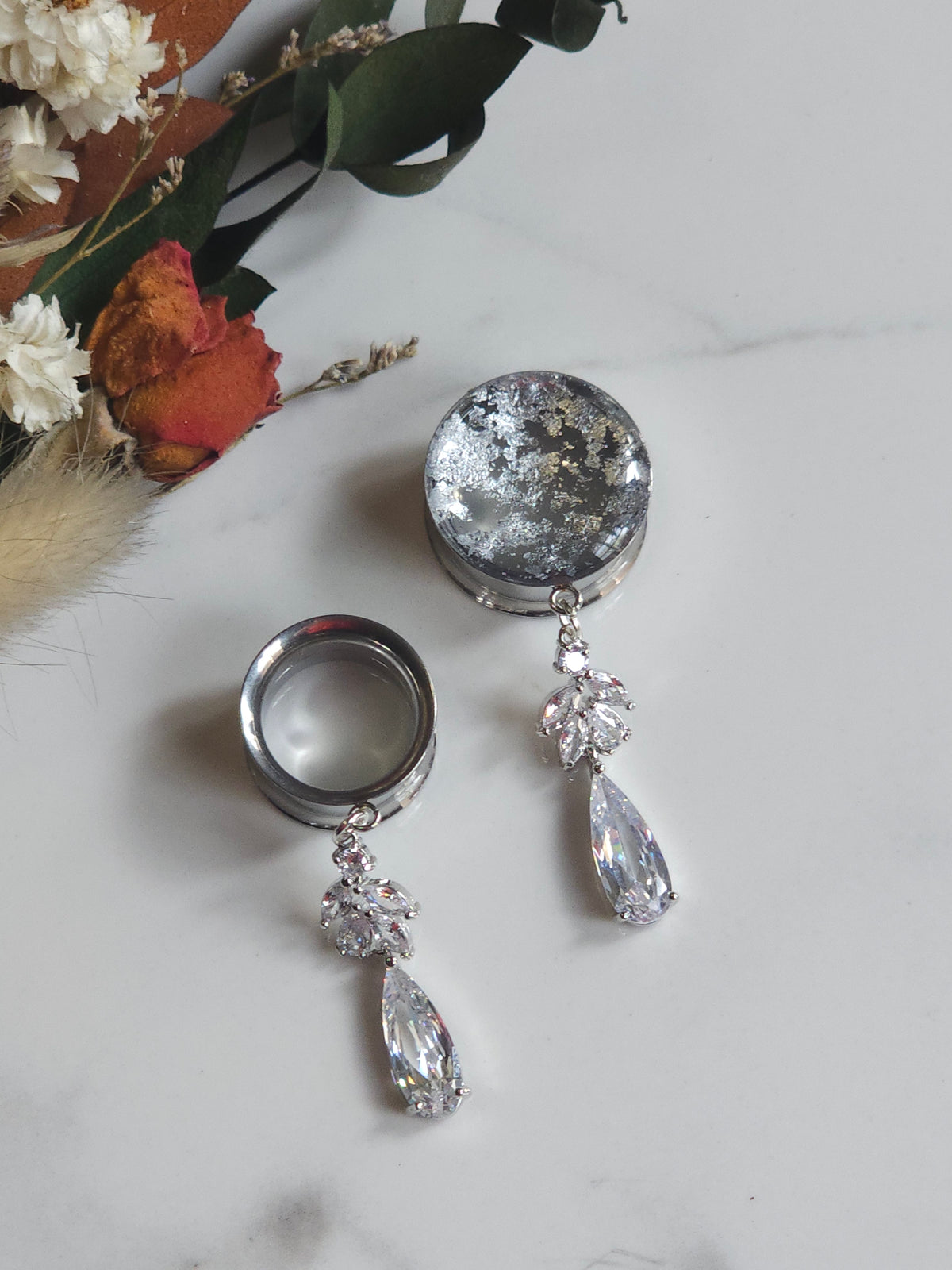 Silver Bridal Dangle Gauges