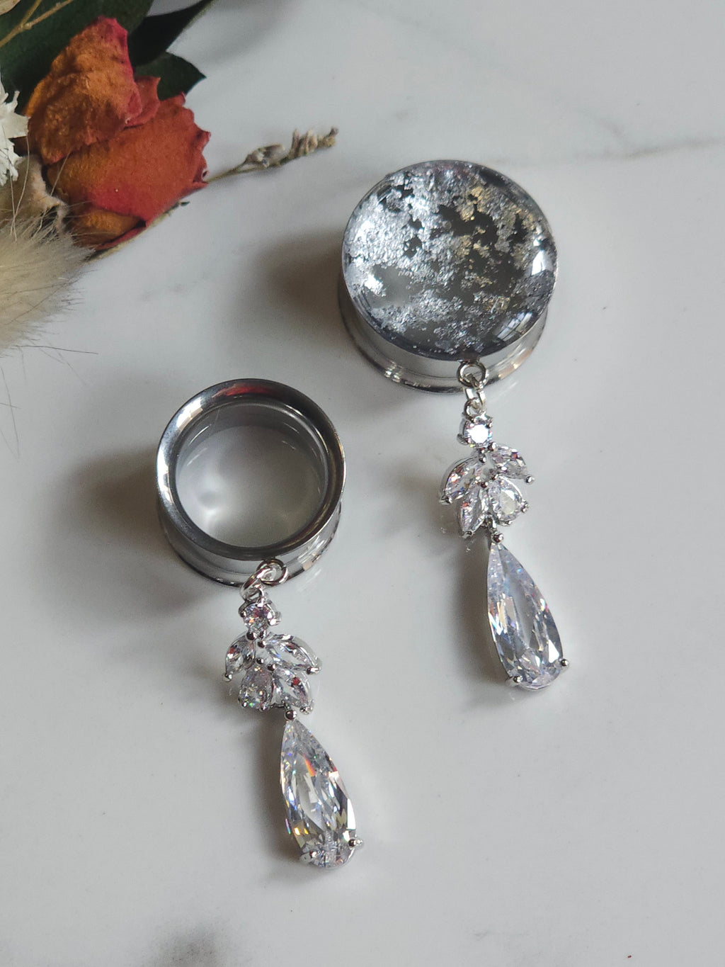 Silver Bridal Dangle Gauges