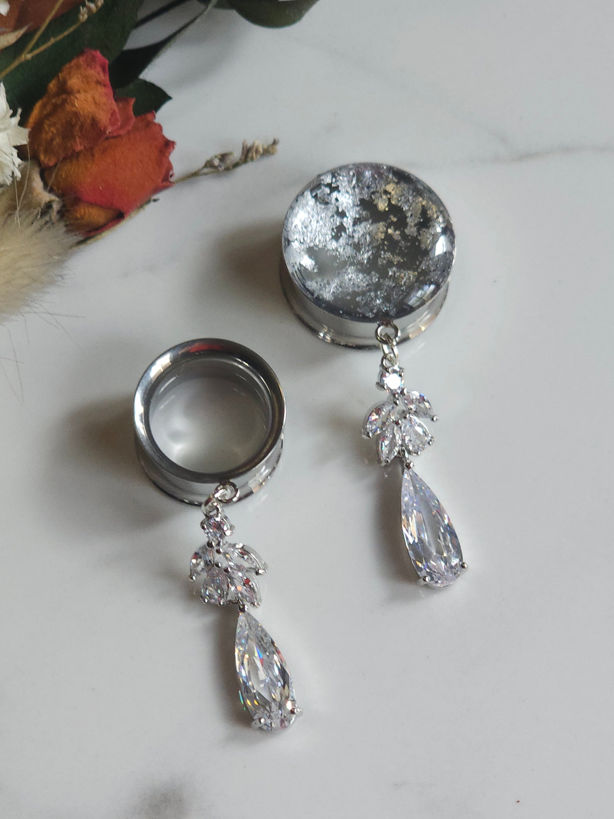 Silver Bridal Dangle Gauges