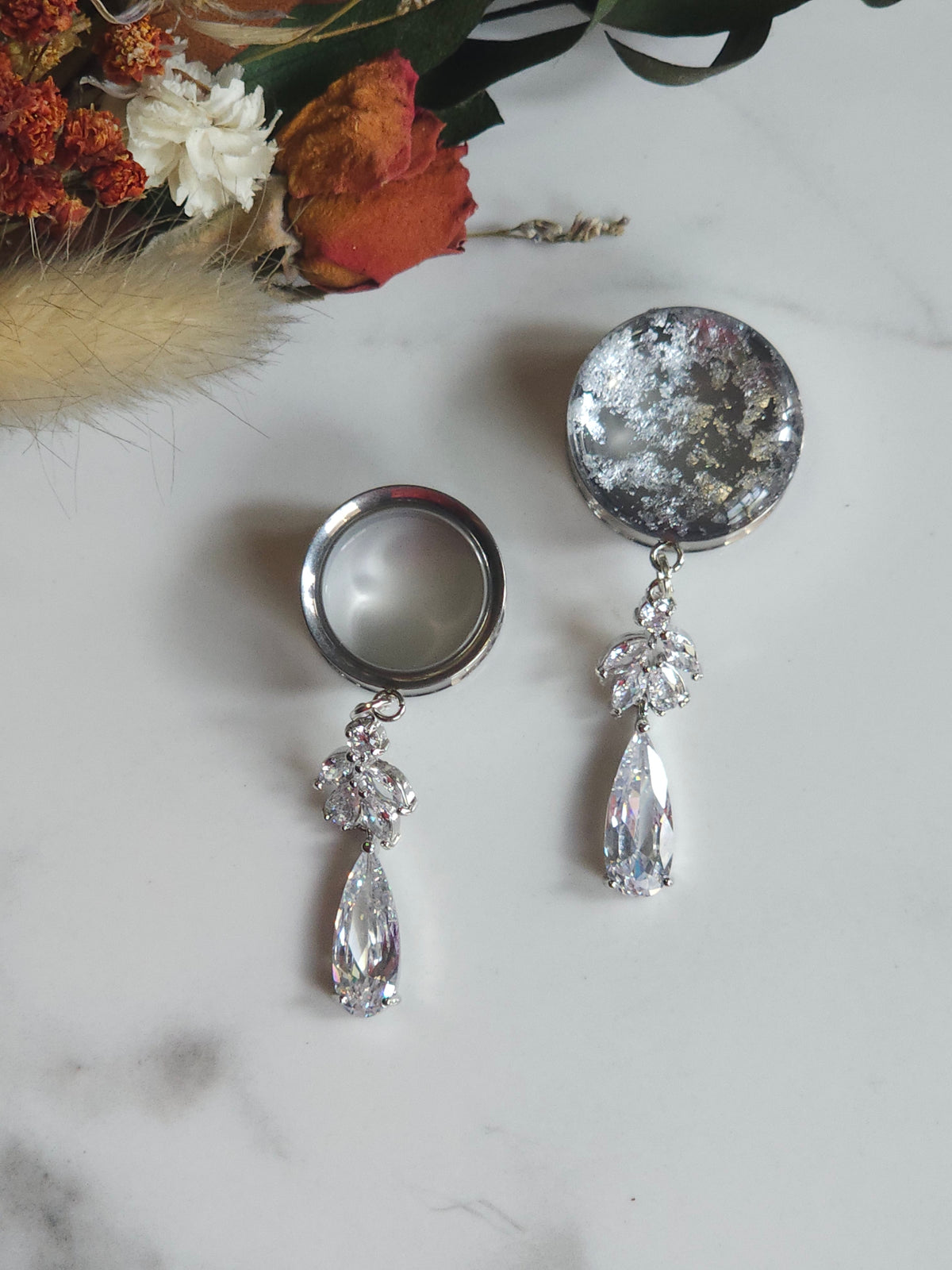 Silver Bridal Dangle Gauges