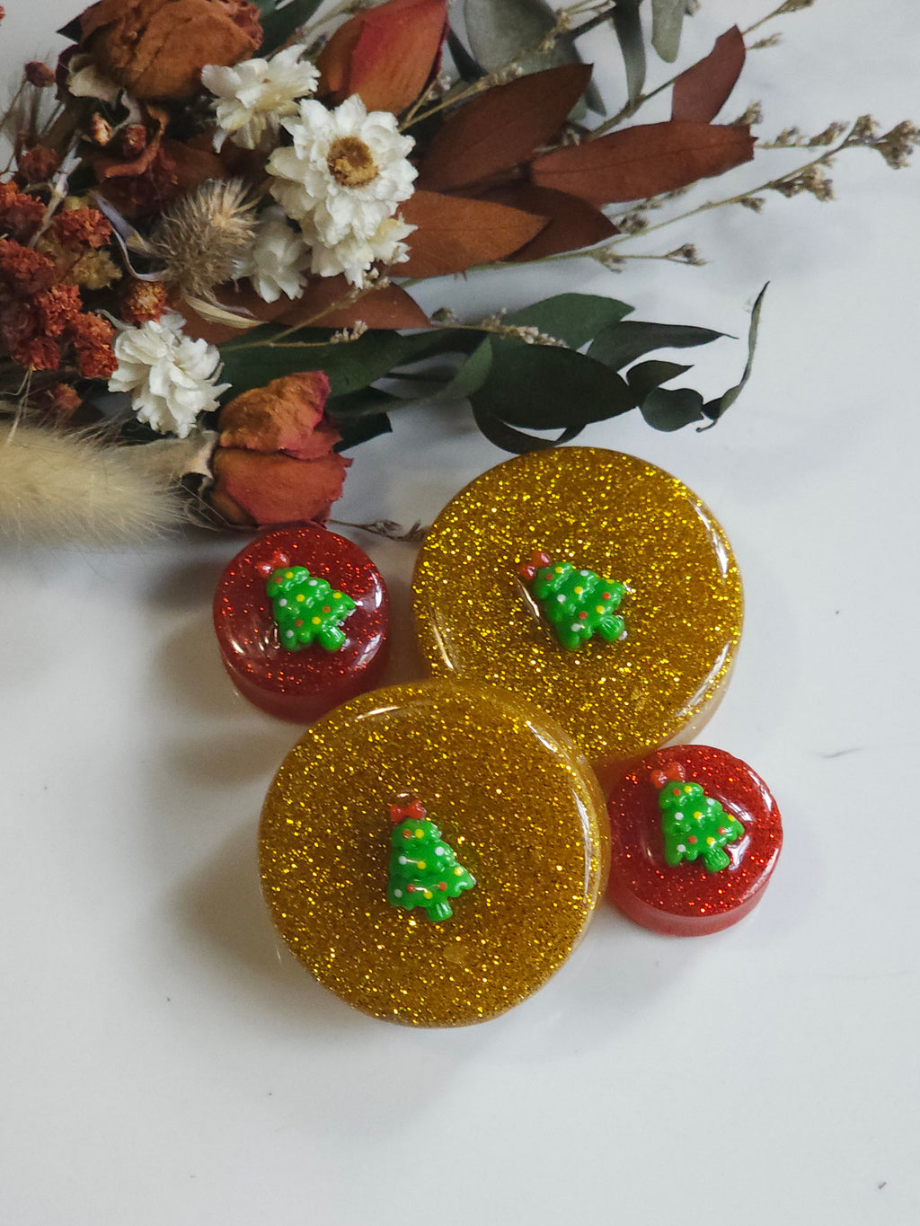19MM-50MM Christmas tree Xmas Glitter plugs