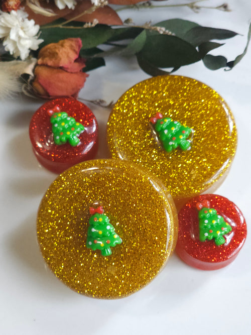 19MM-50MM Christmas tree Xmas Glitter plugs