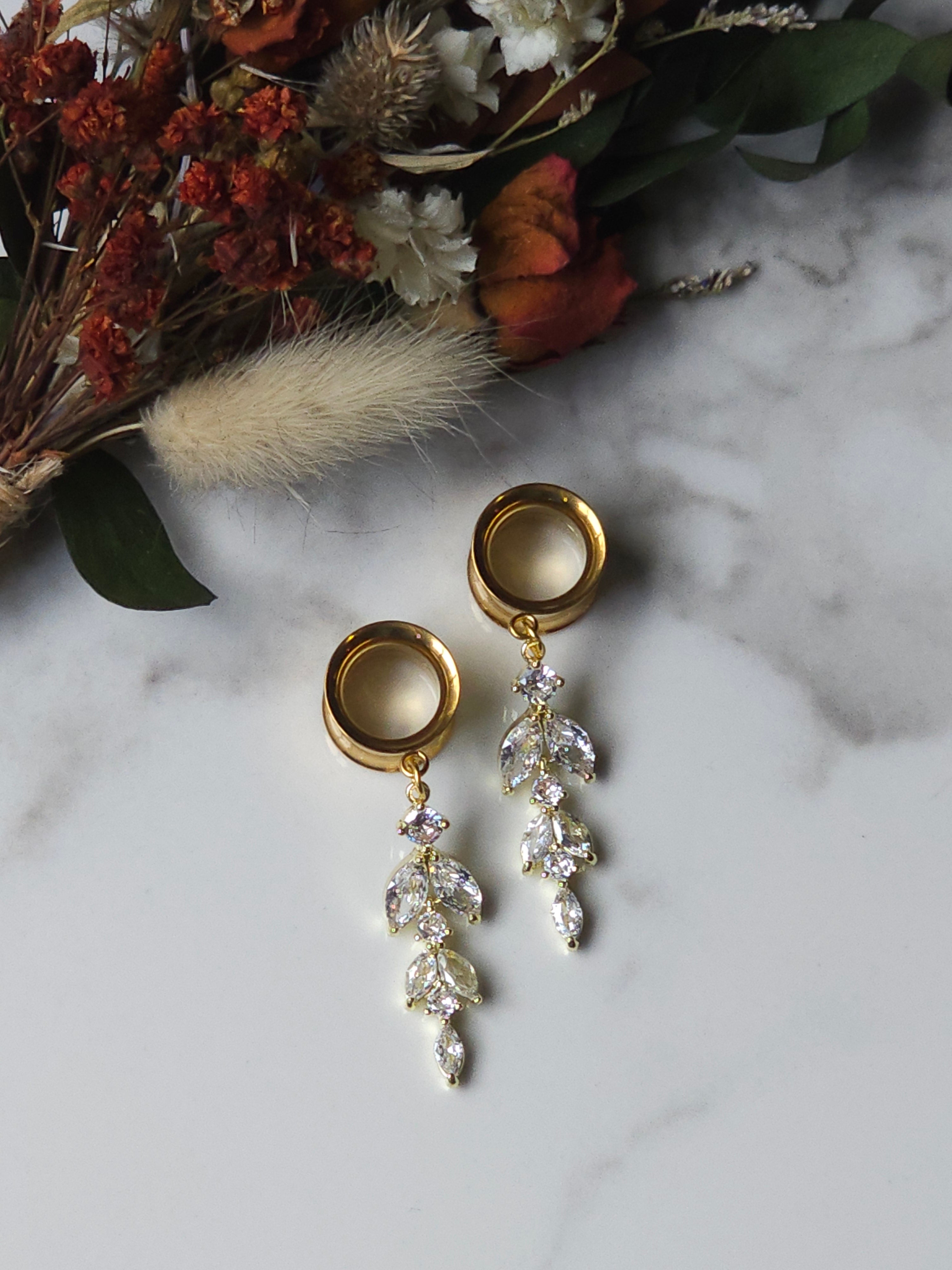 Special Occasion Gold Dangle Gauges