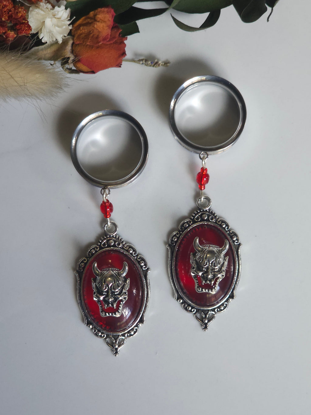Oni Mask Cameo dangle gauges
