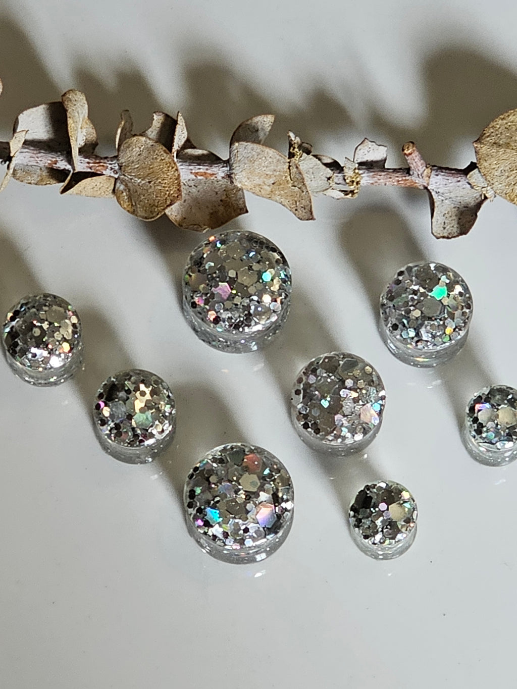 Silver Glitter Plugs Gauges