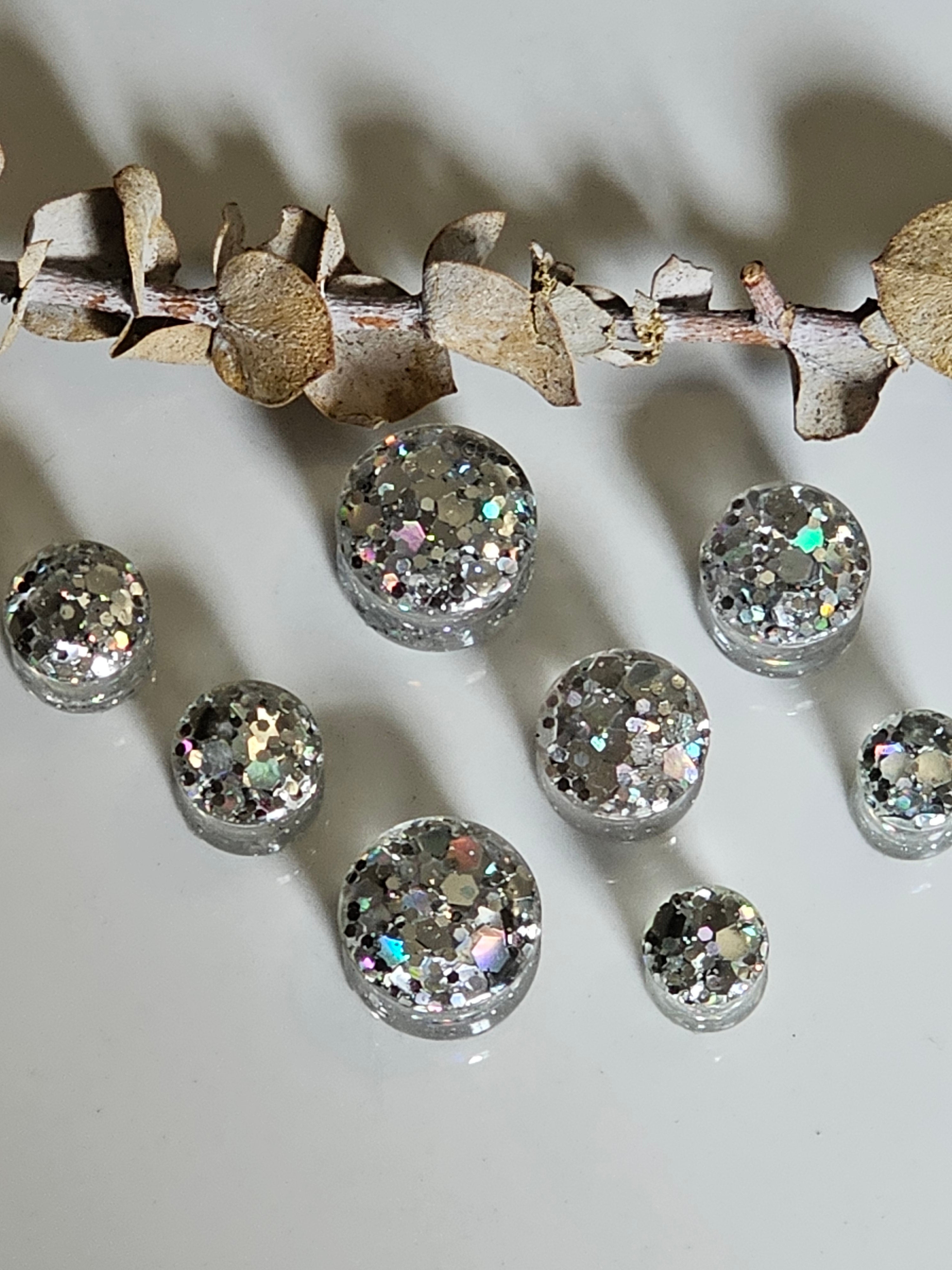 Silver Glitter Plugs Gauges
