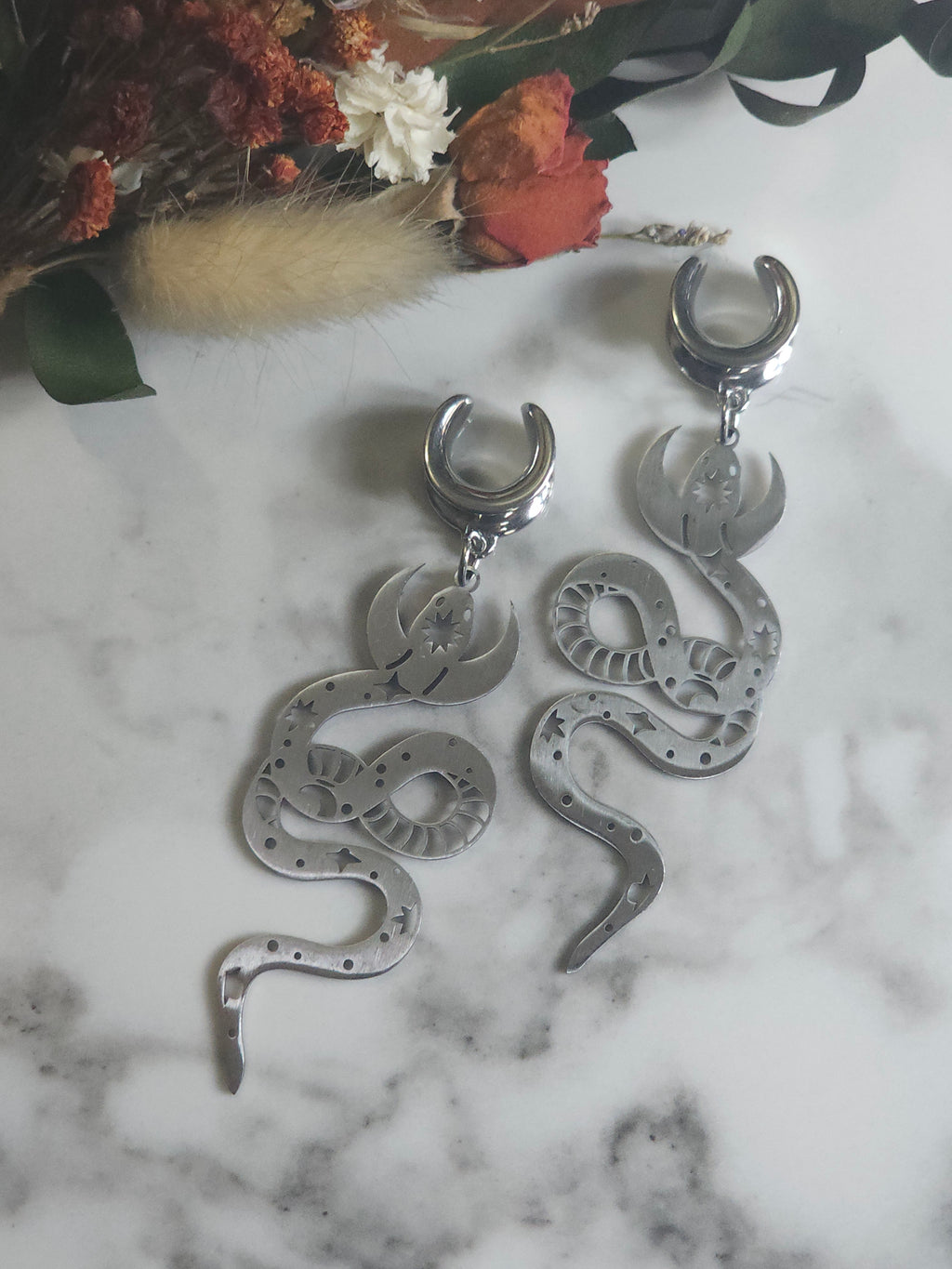 Celestial Snake dangle gauges or Saddles