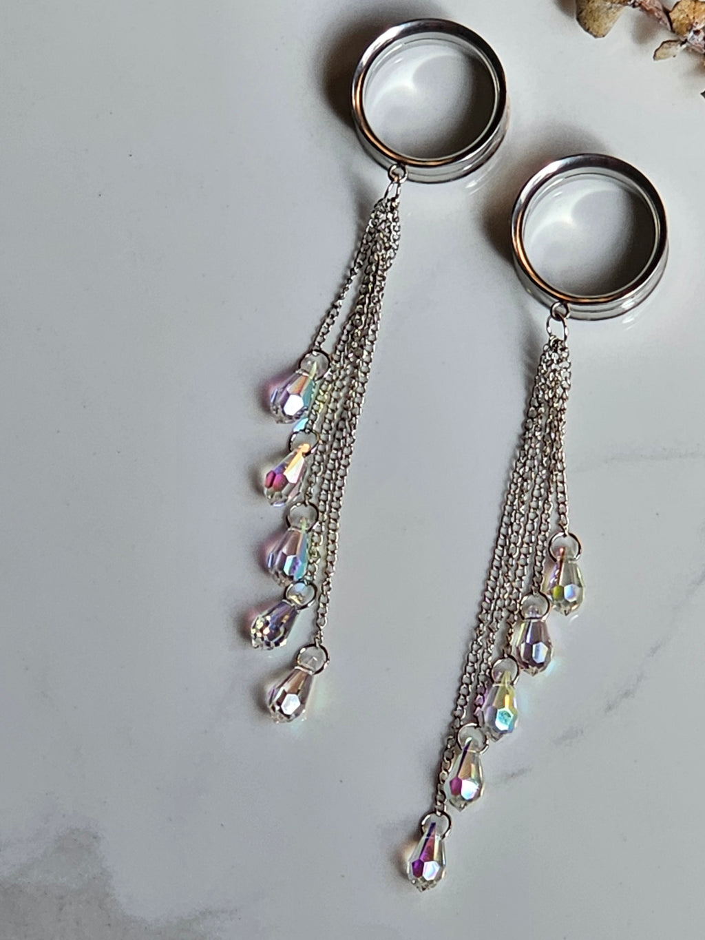 Elegant Crystal drop dangle gauges