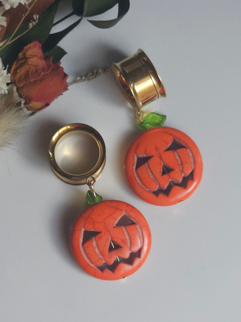Jack O Lantern Halloween dangle gauges