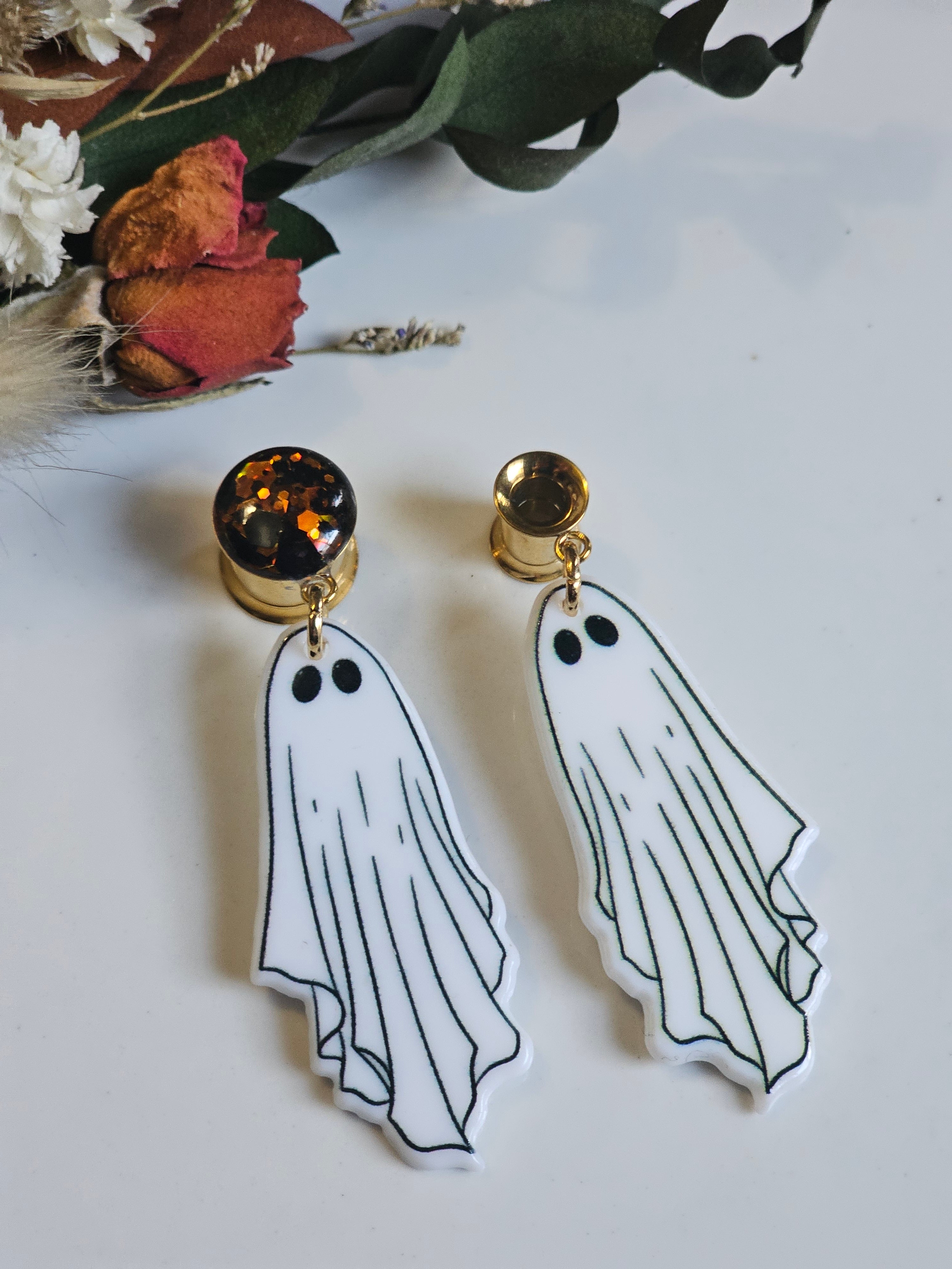 Ghost Halloween dangle gauges