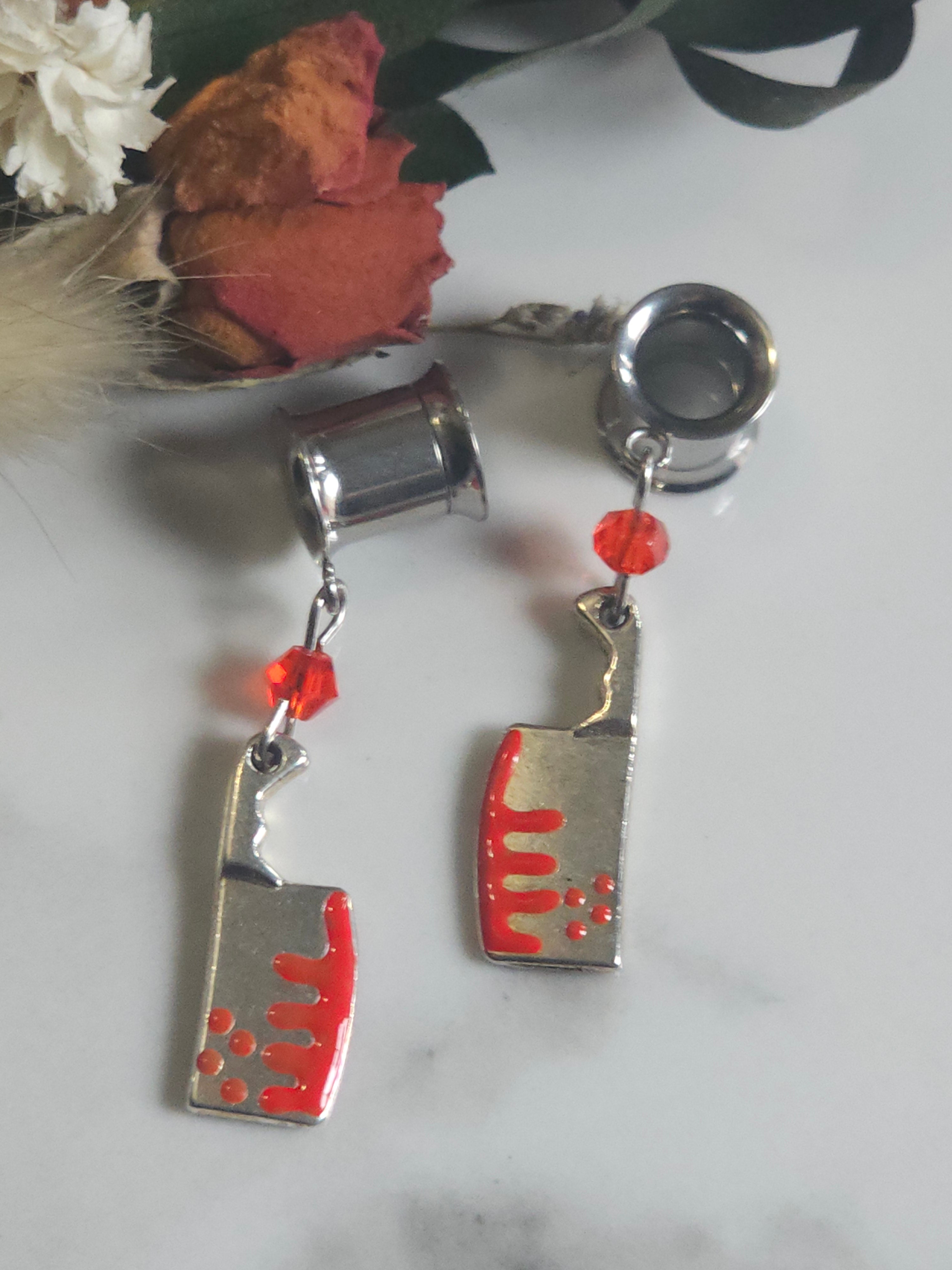Bloody Cleaver knife dangle gauges