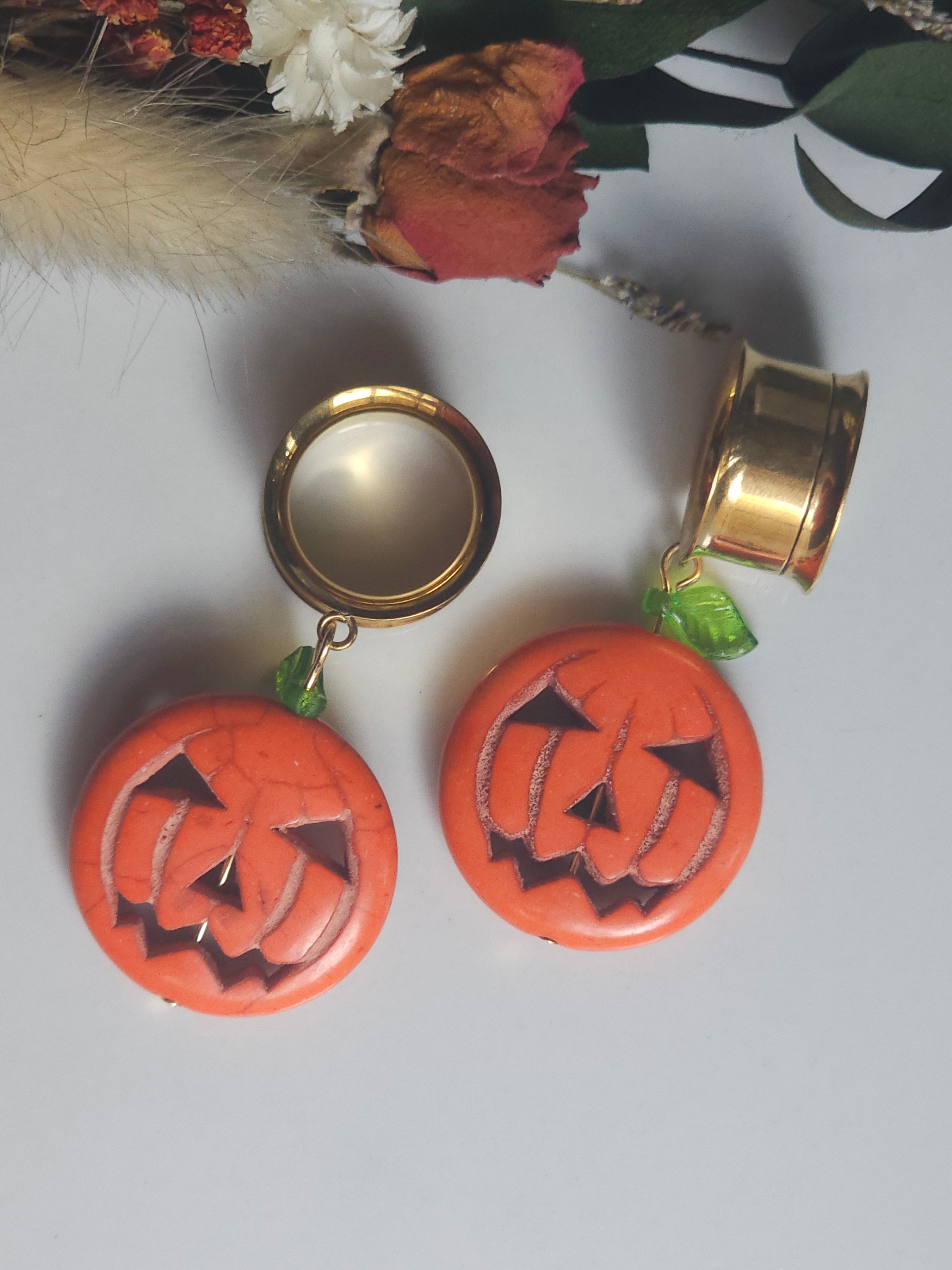 Jack O Lantern Halloween dangle gauges