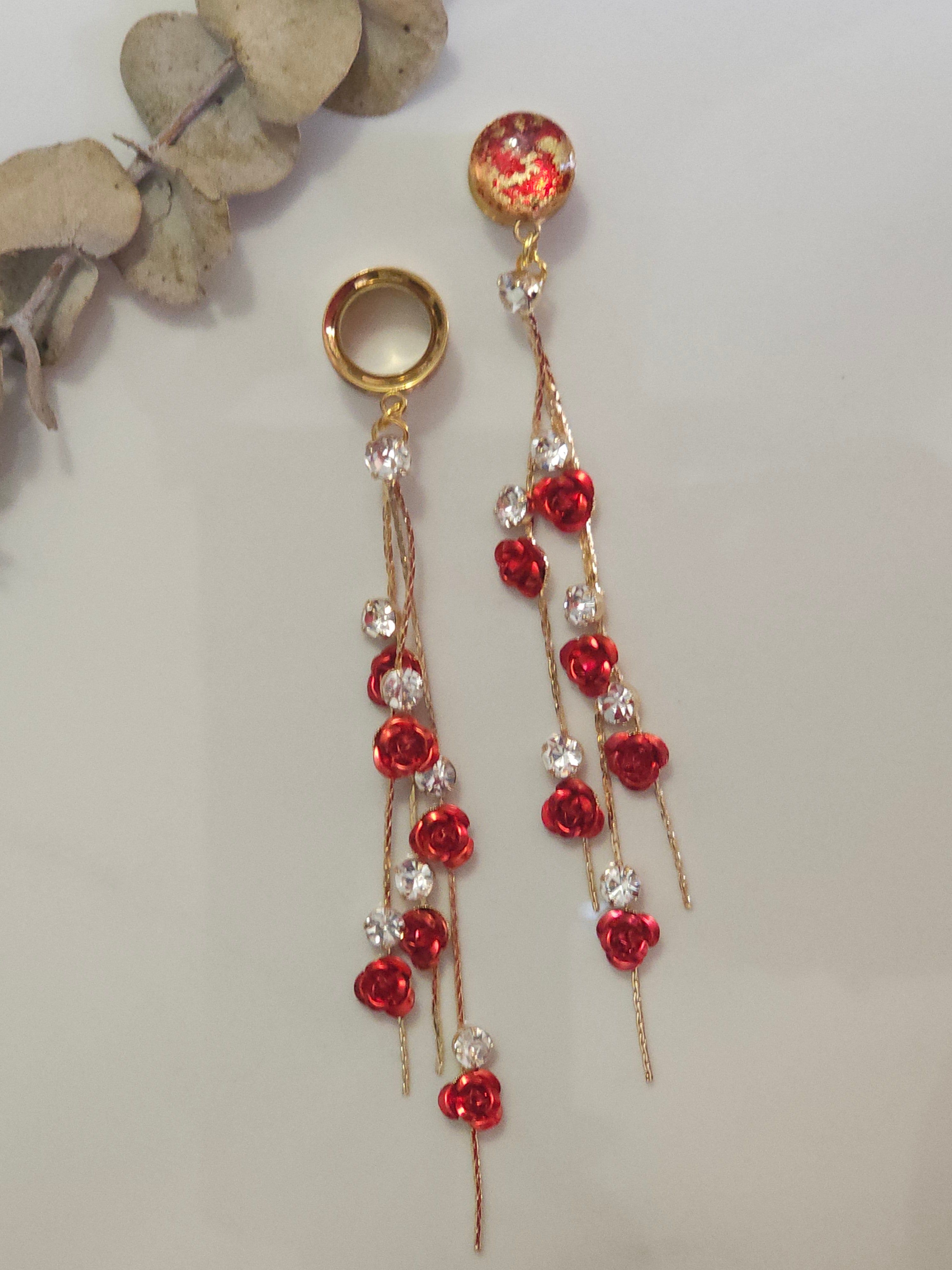 Elegant Rose Dangle Gauges
