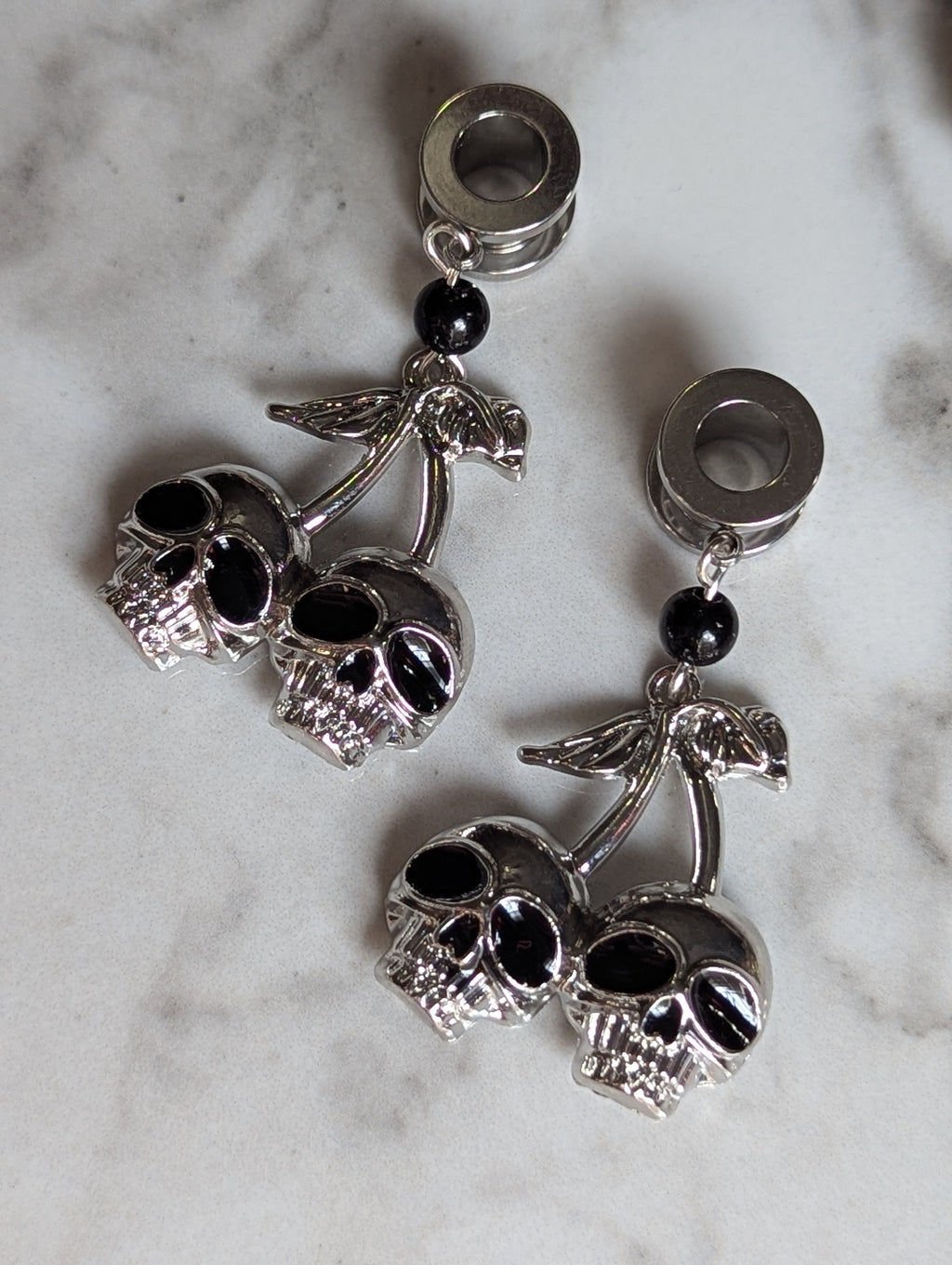 Goth cherry Dangle Gauges