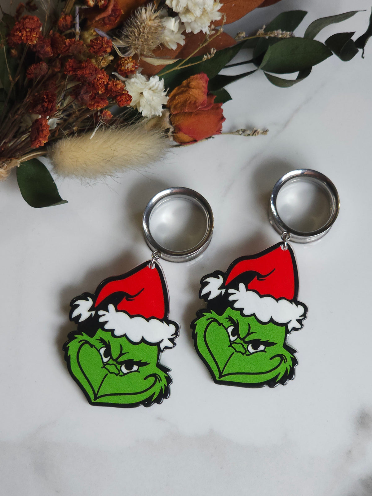 The Grinch Christmas dangle gauges