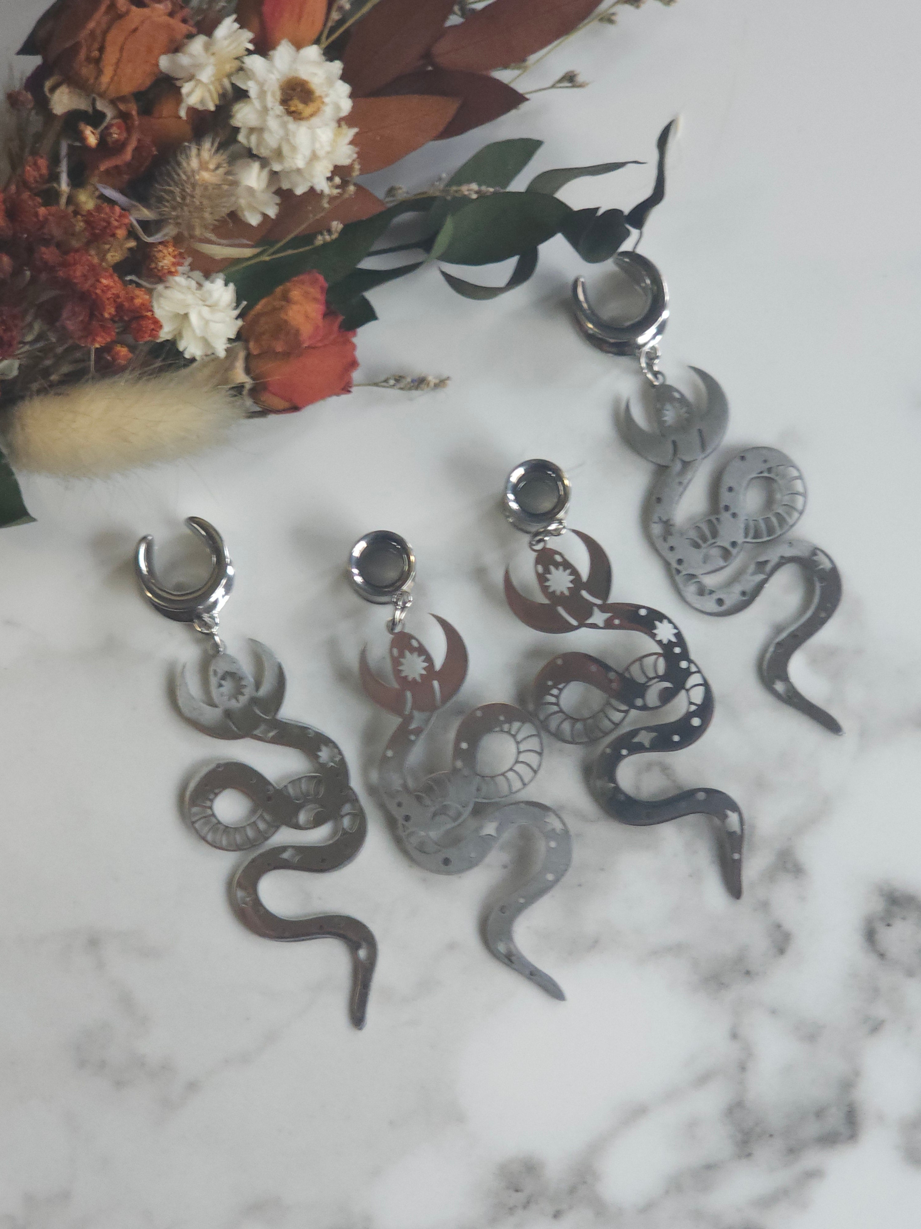 Celestial Snake dangle gauges or Saddles
