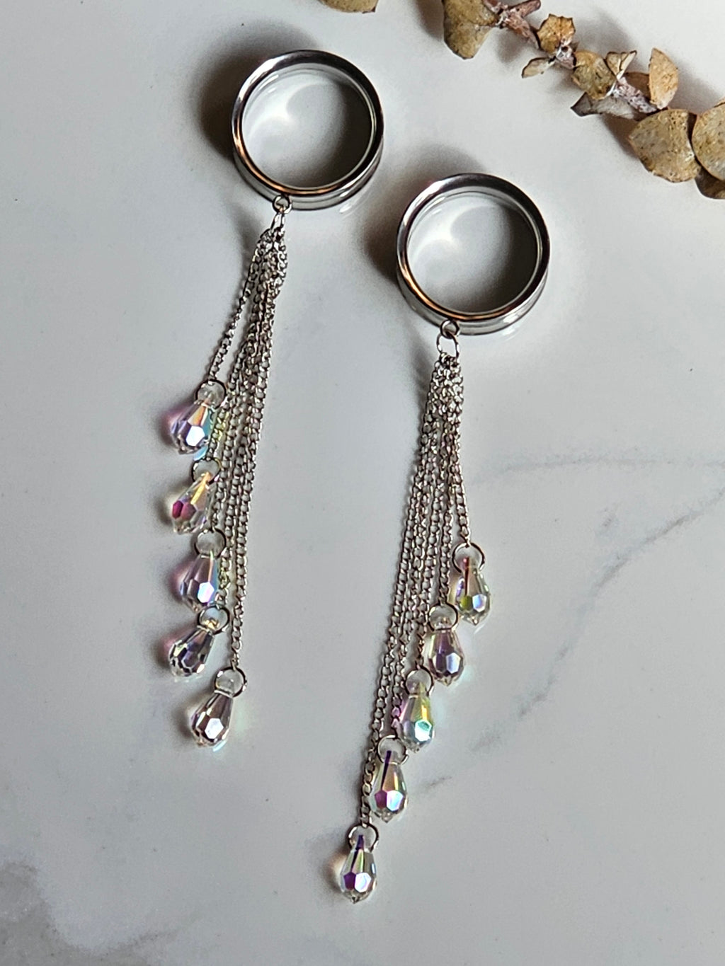 Elegant Crystal drop dangle gauges