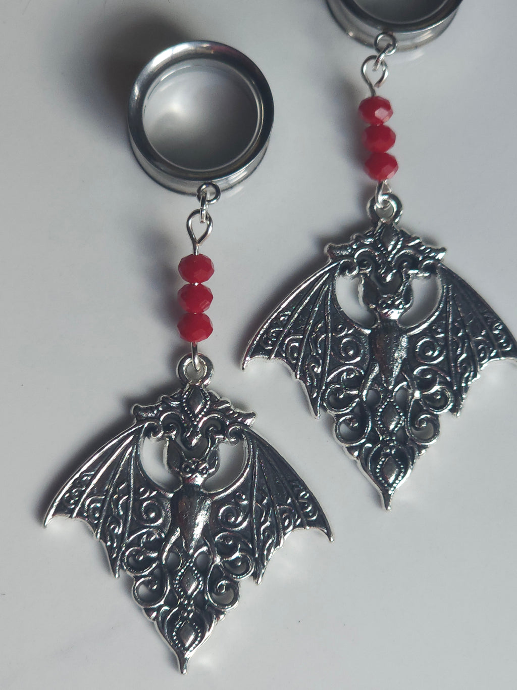 Gothic bat dangle gauges