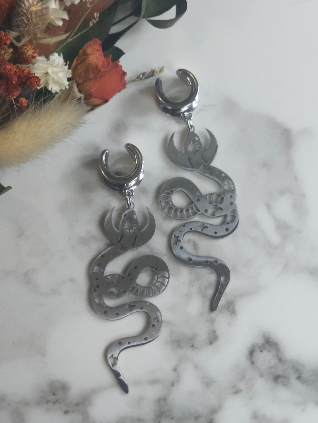 Celestial Snake dangle gauges or Saddles