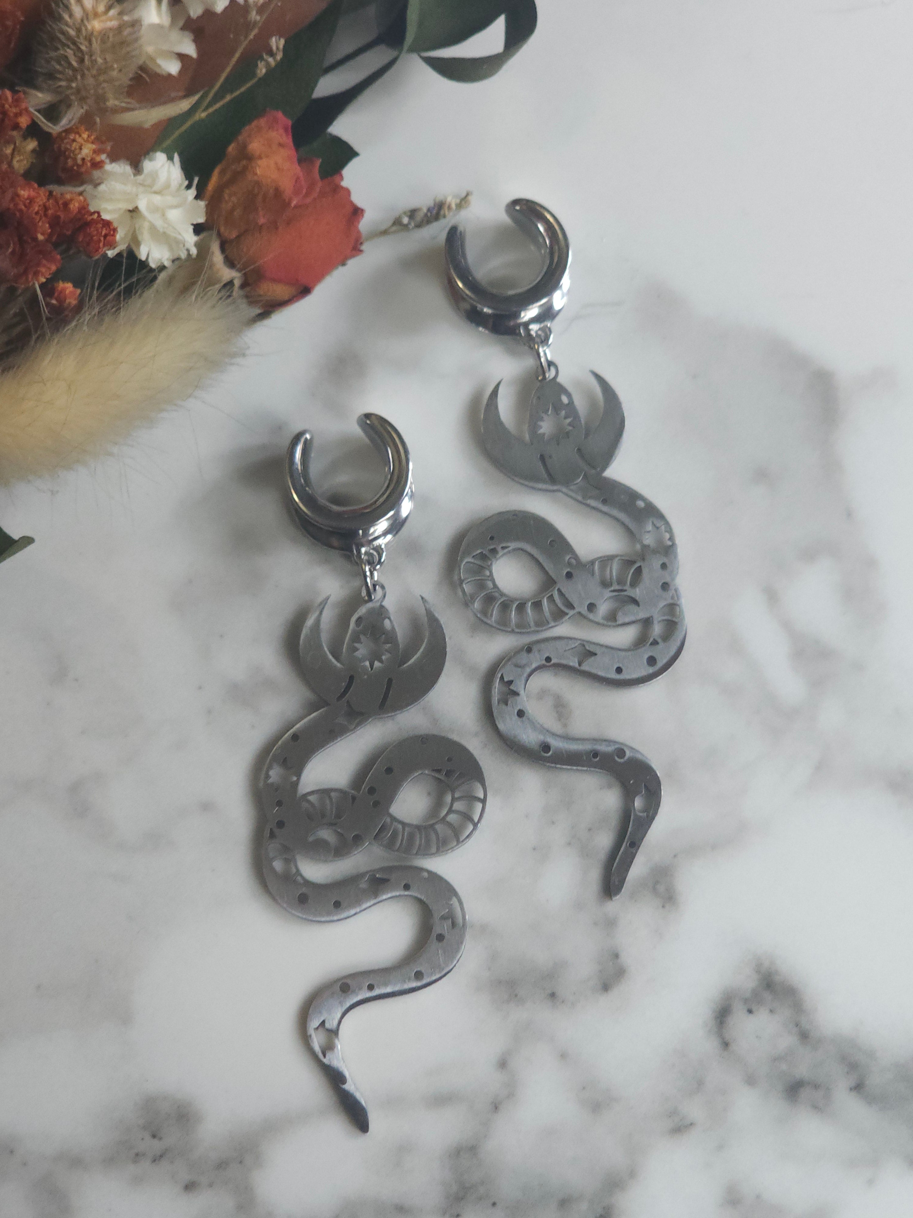 Celestial Snake dangle gauges or Saddles