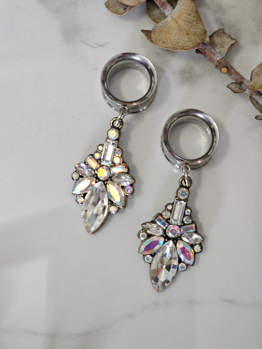 Exquisite Rhinestone Dangle Gauges