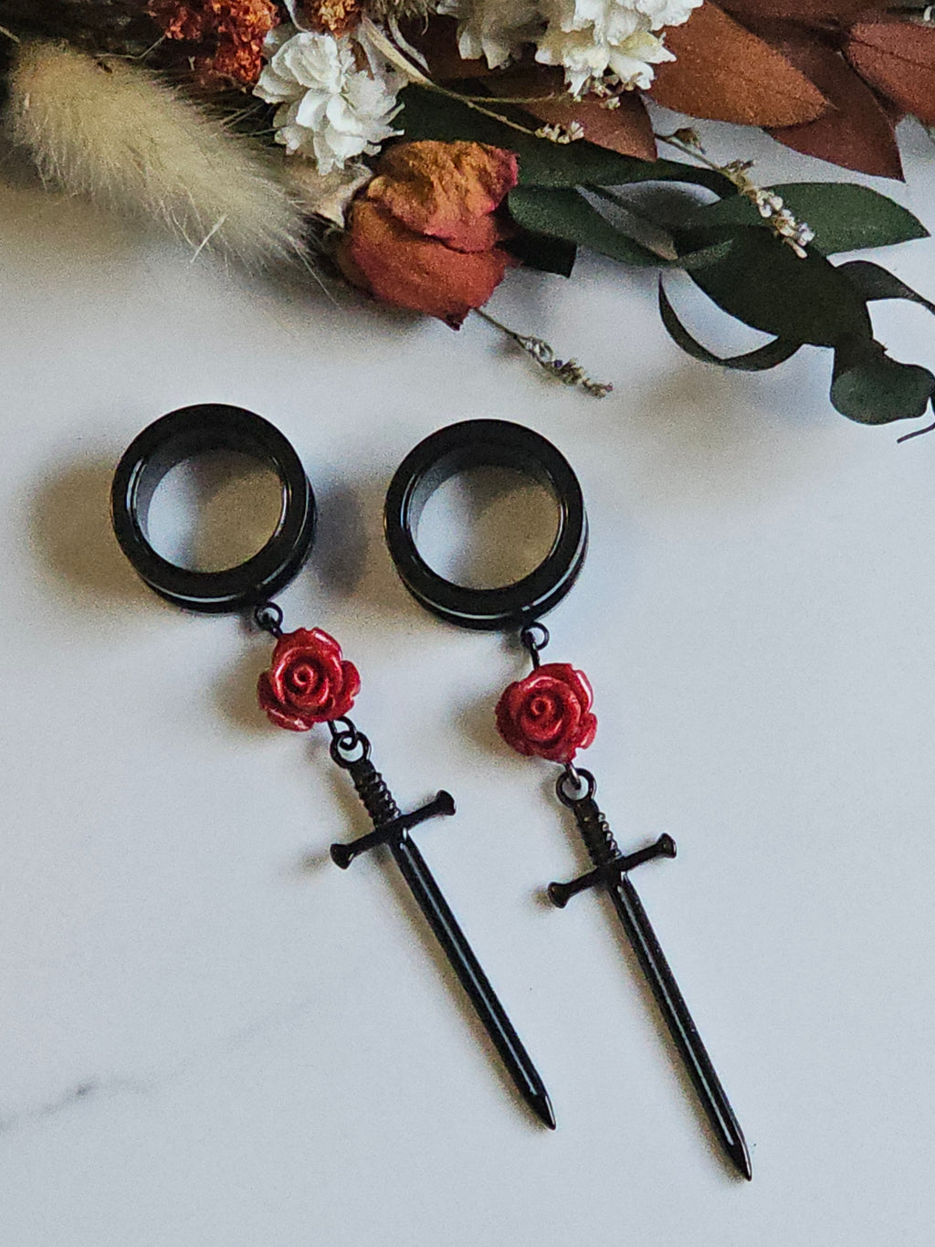 Rose Black sword dangle gauges