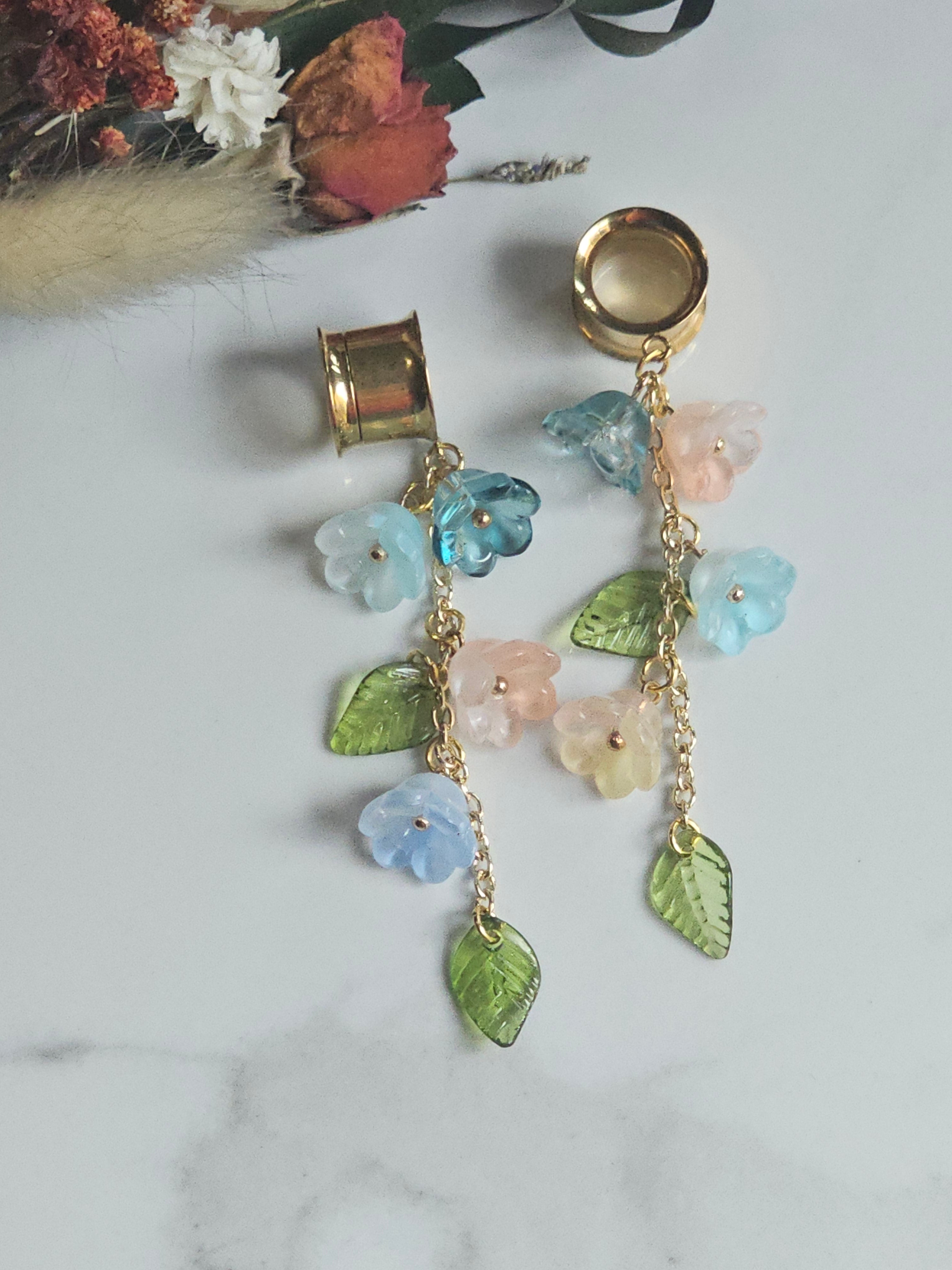 Multi Floral Dangle Gauges
