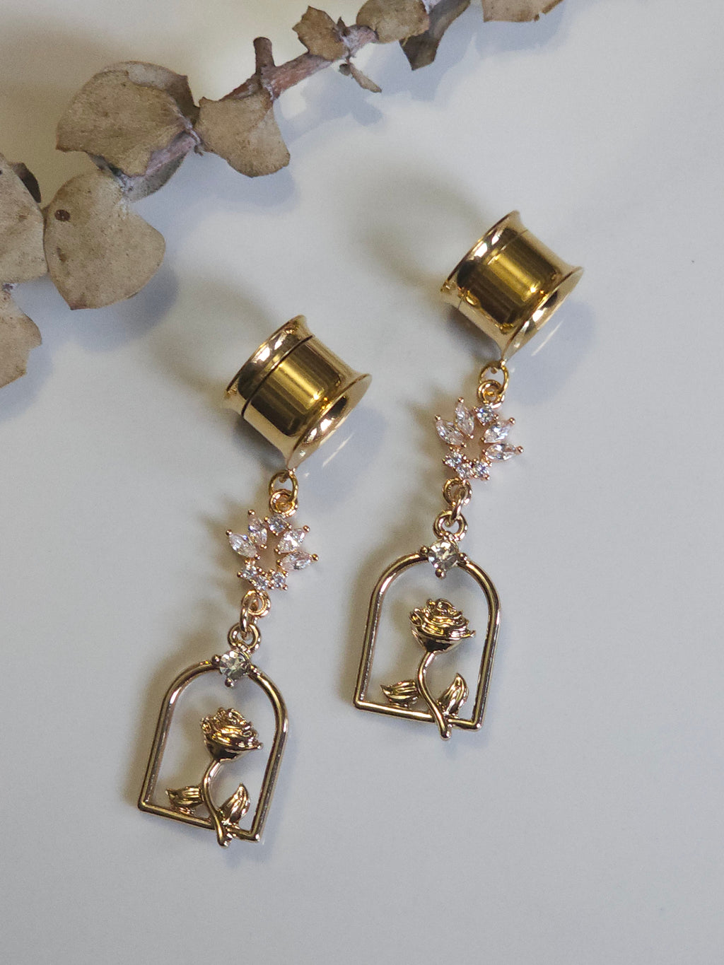 Framed Rose Dangle Gauges