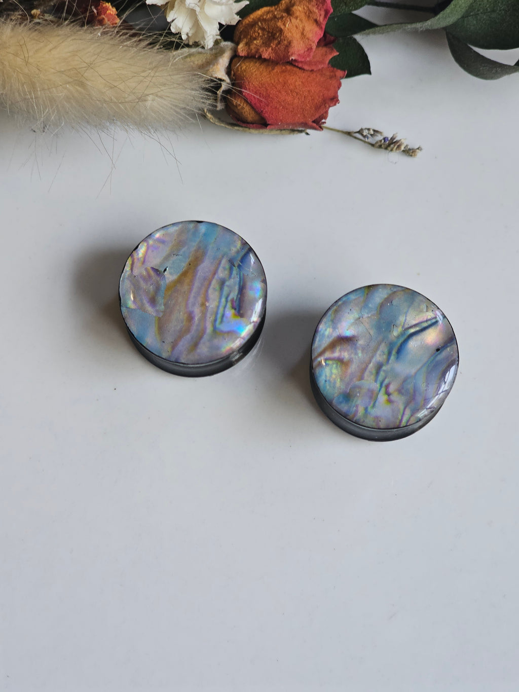 8MM-50MM Faux Abalone plugs Gauges