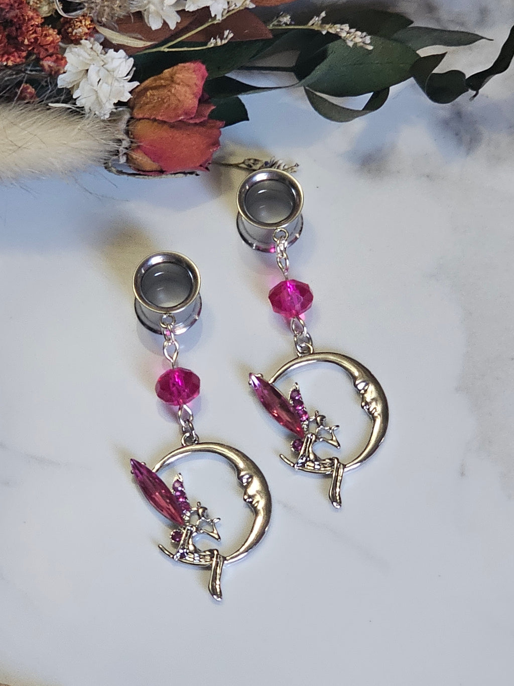 Pink fairy dangle gauges