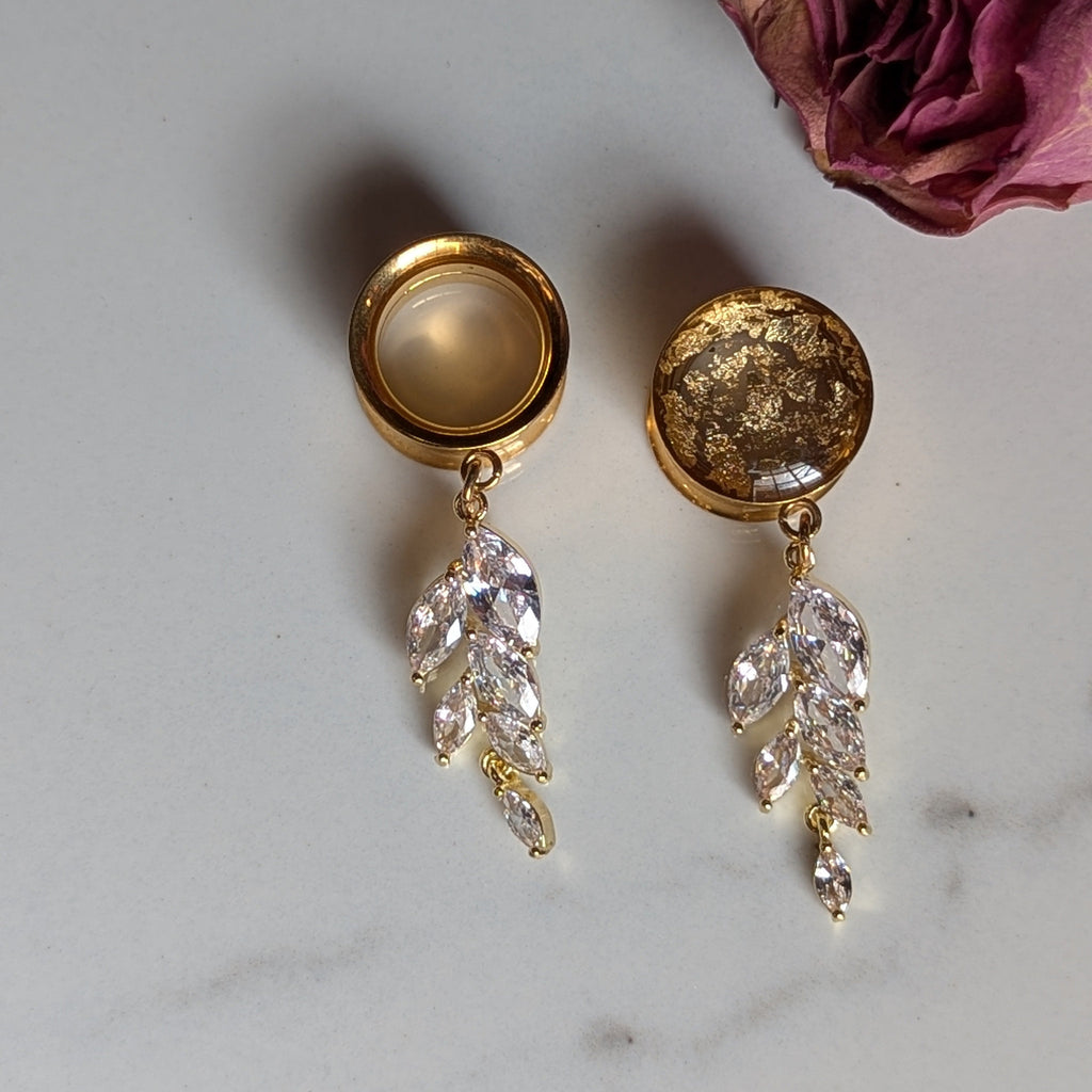 Crystal leaf dangle gauges
