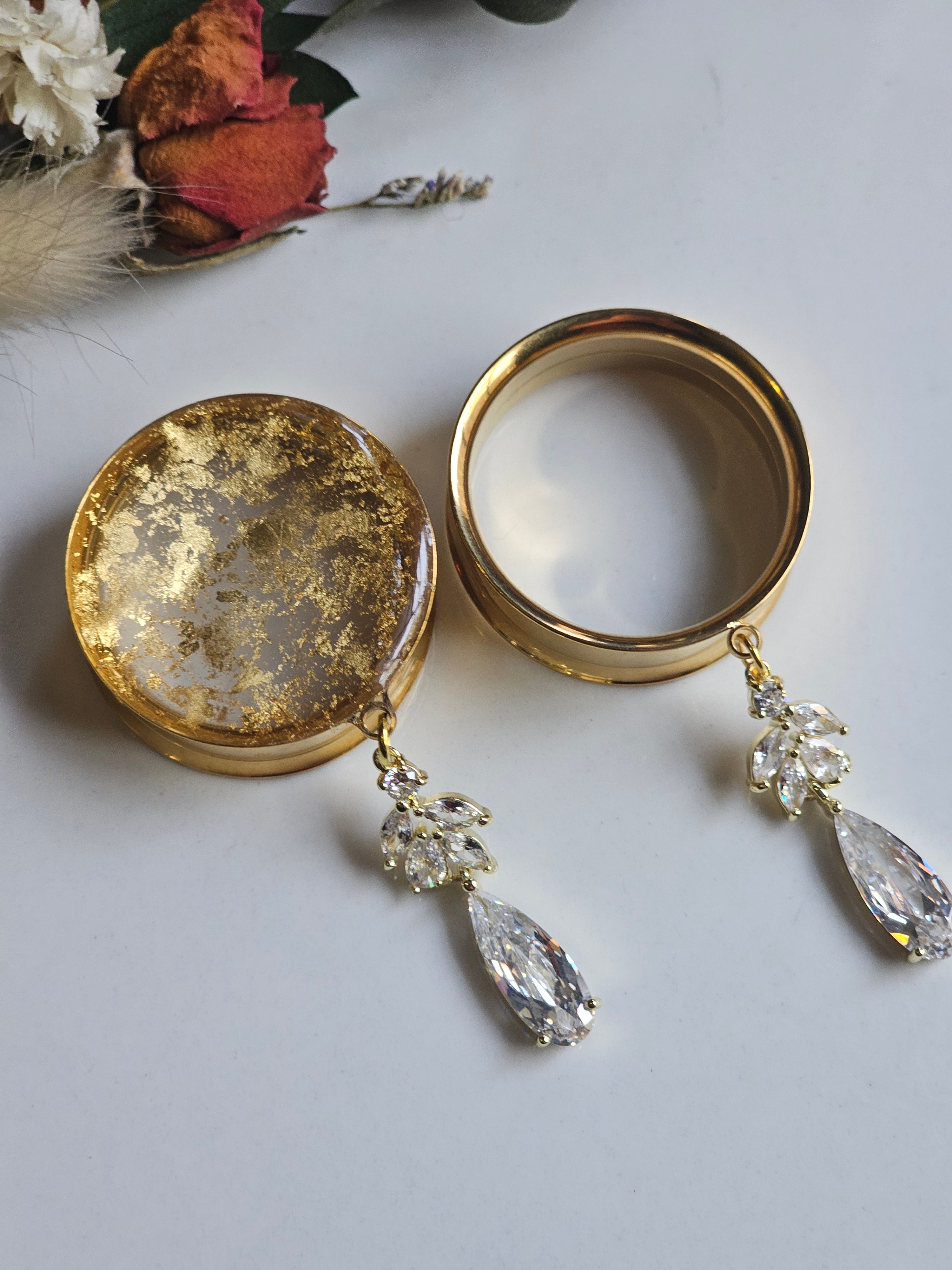 Gold Bridal Gold Dangle Gauges