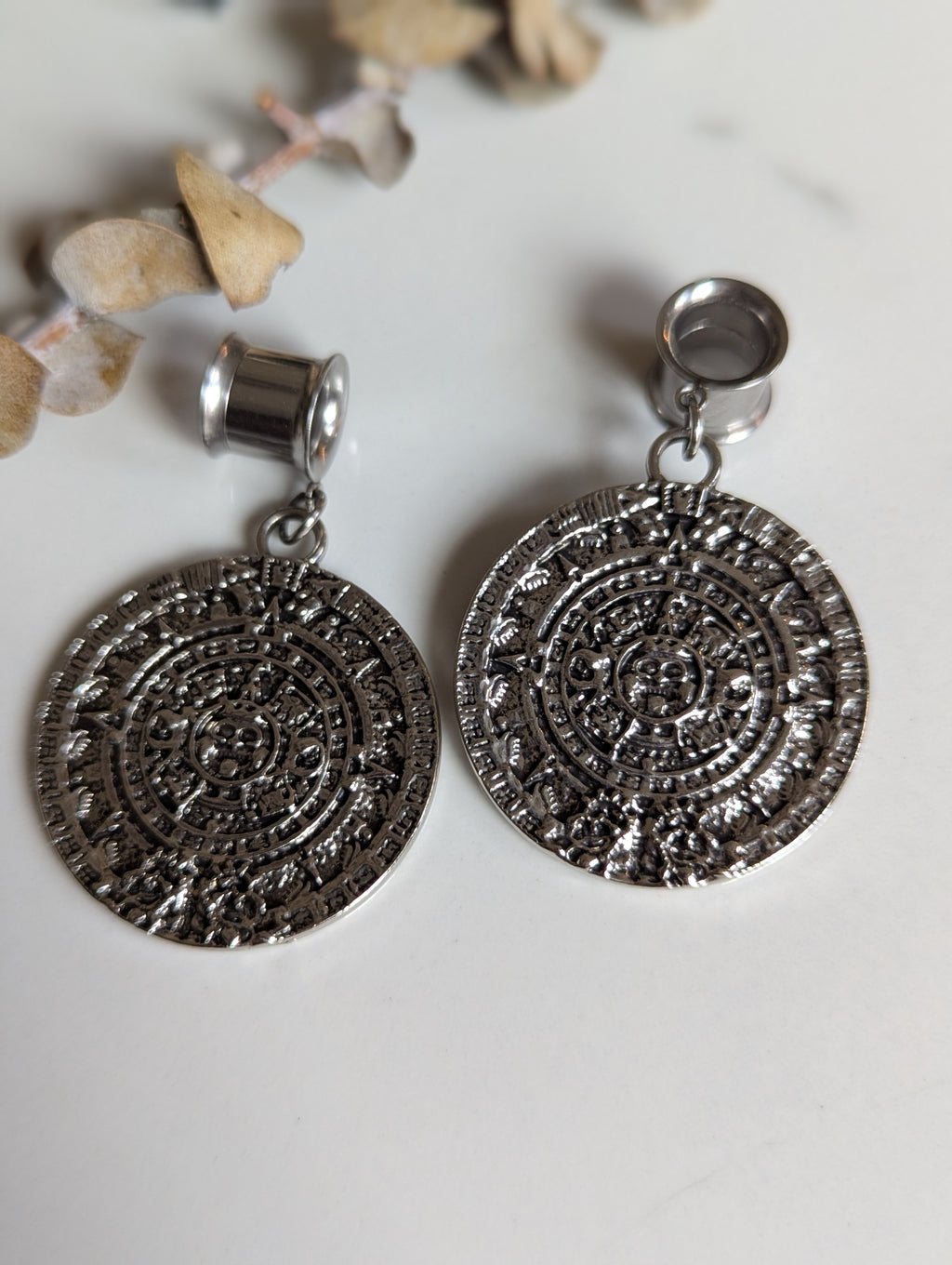 Aztec Calendar dangle gauges