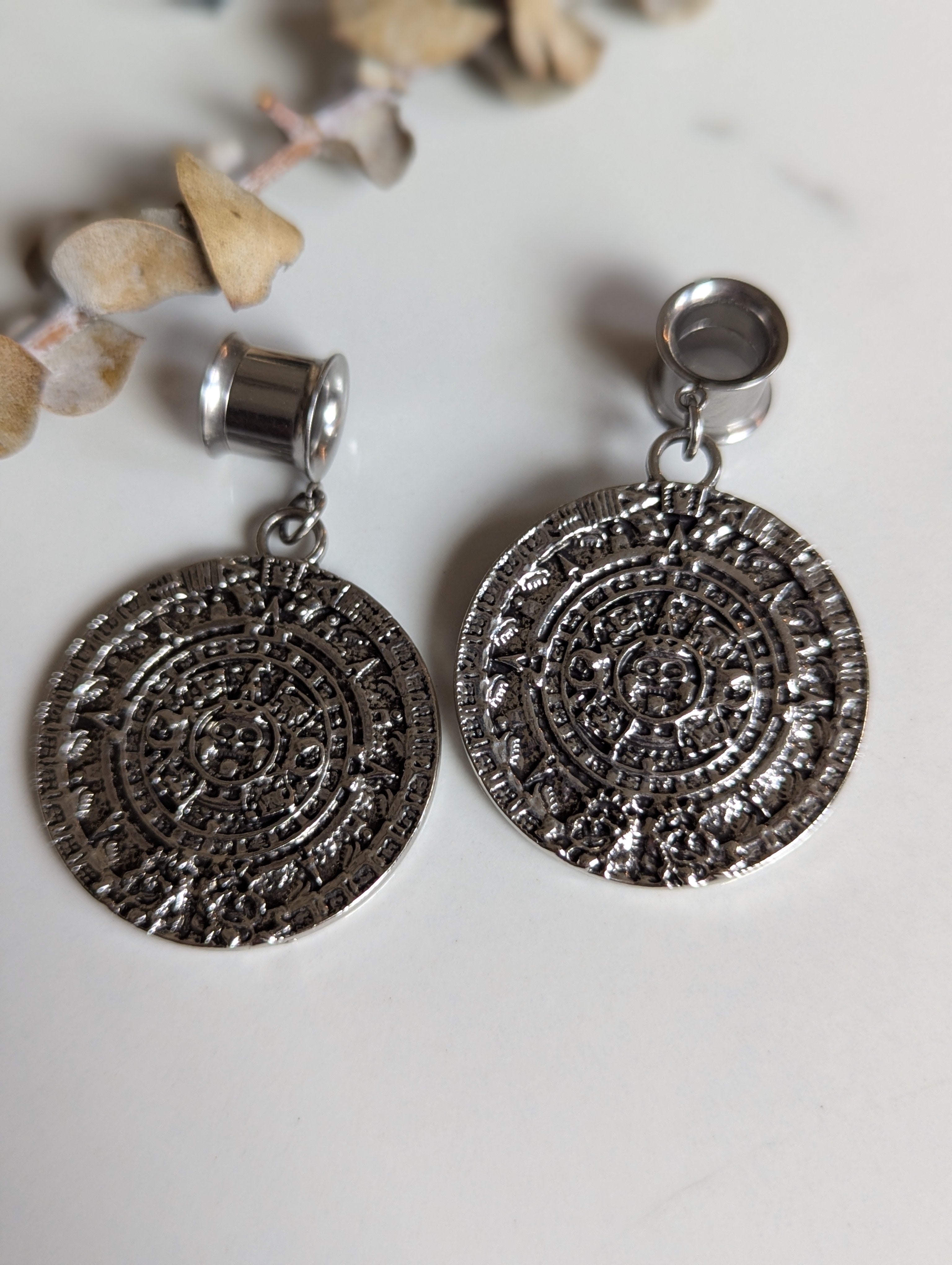 Aztec Calendar dangle gauges
