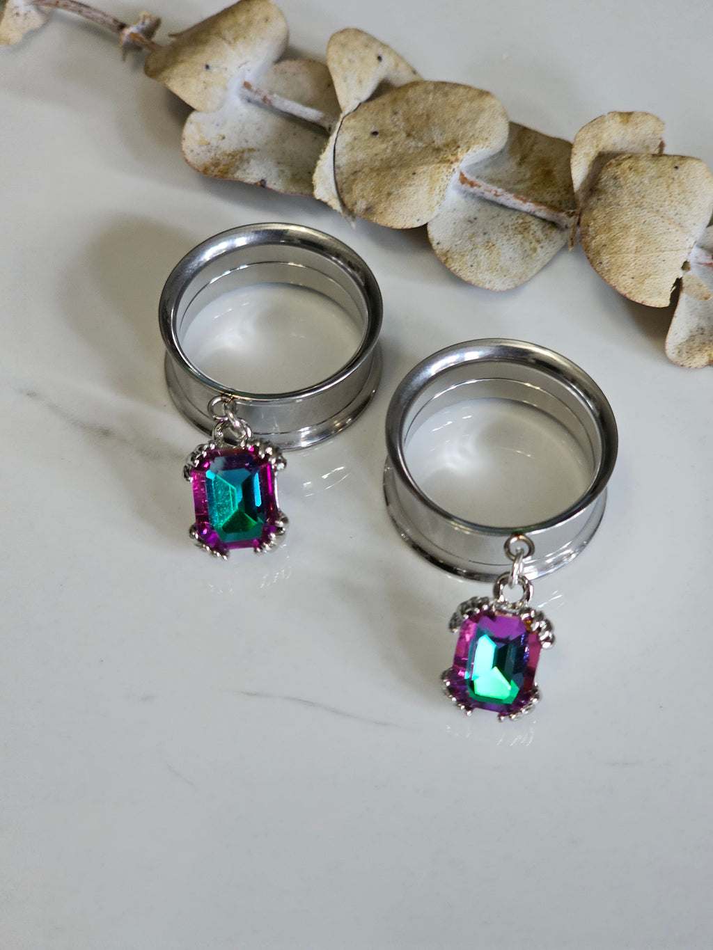 Alexandrite Inspired Crystal Dangle Gauges