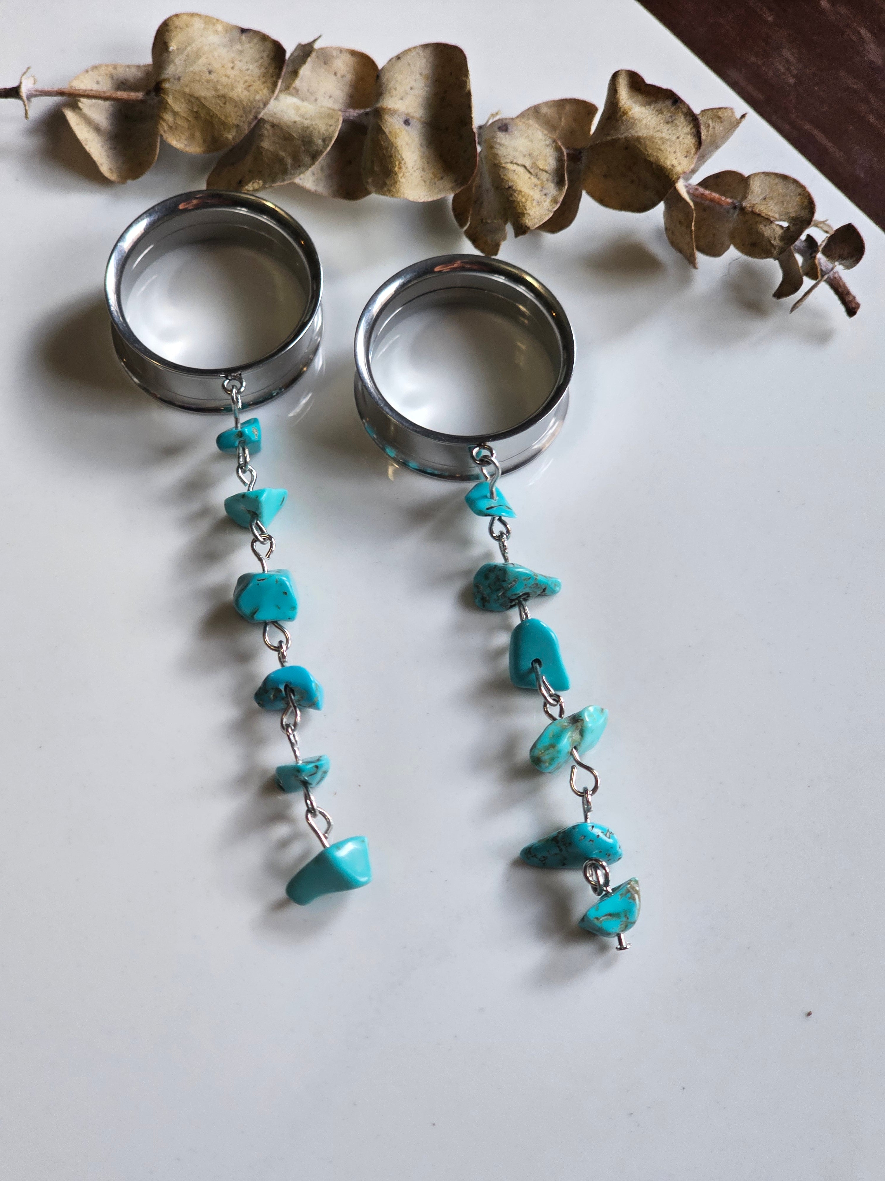Turquoise dangle gauges