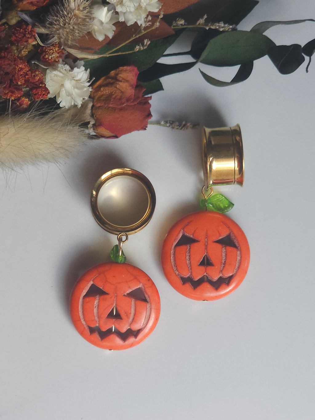 Jack O Lantern Halloween dangle gauges