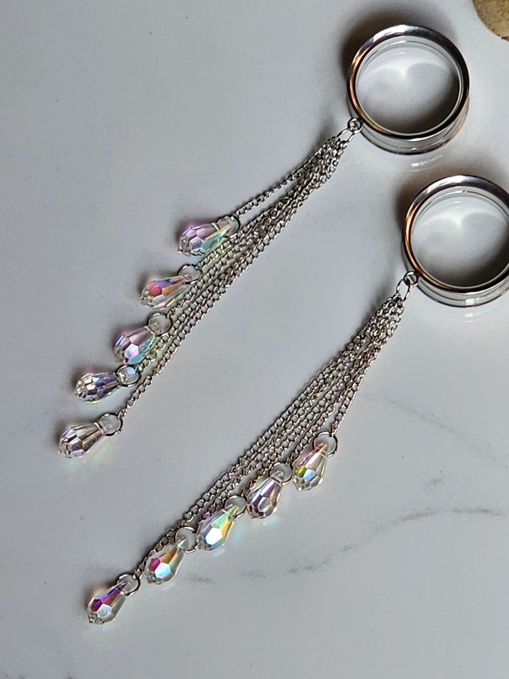 Elegant Crystal drop dangle gauges
