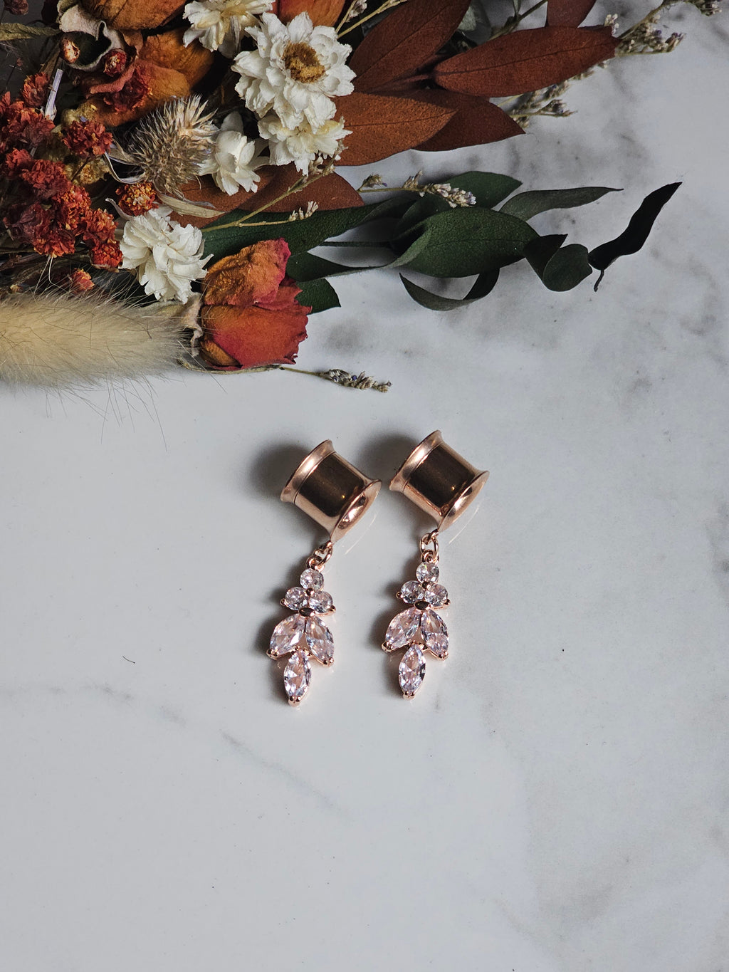 Rose gold Dangle gauges