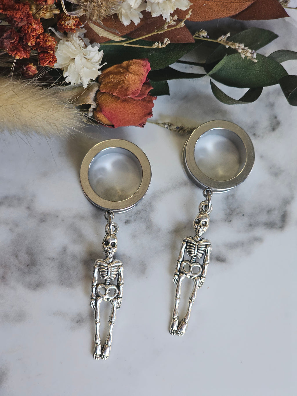 Skeleton Halloween dangle gauges