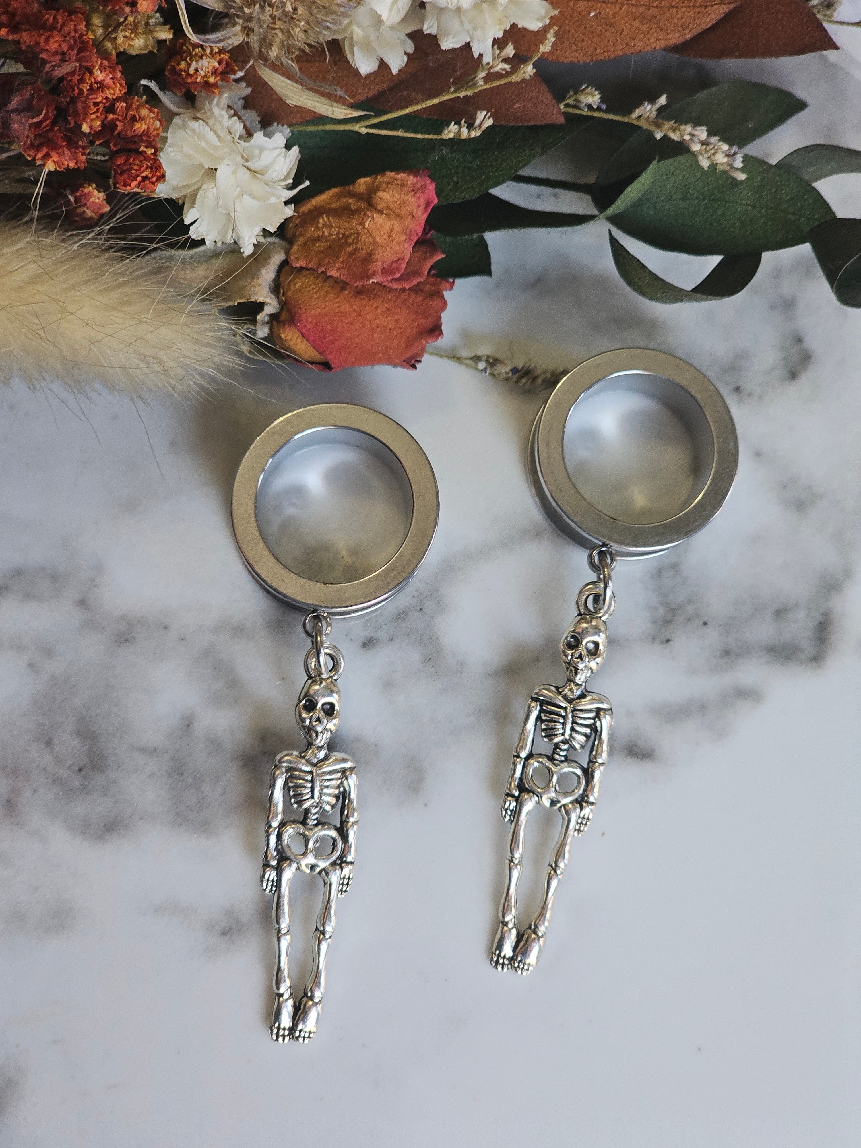 Skeleton Halloween dangle gauges