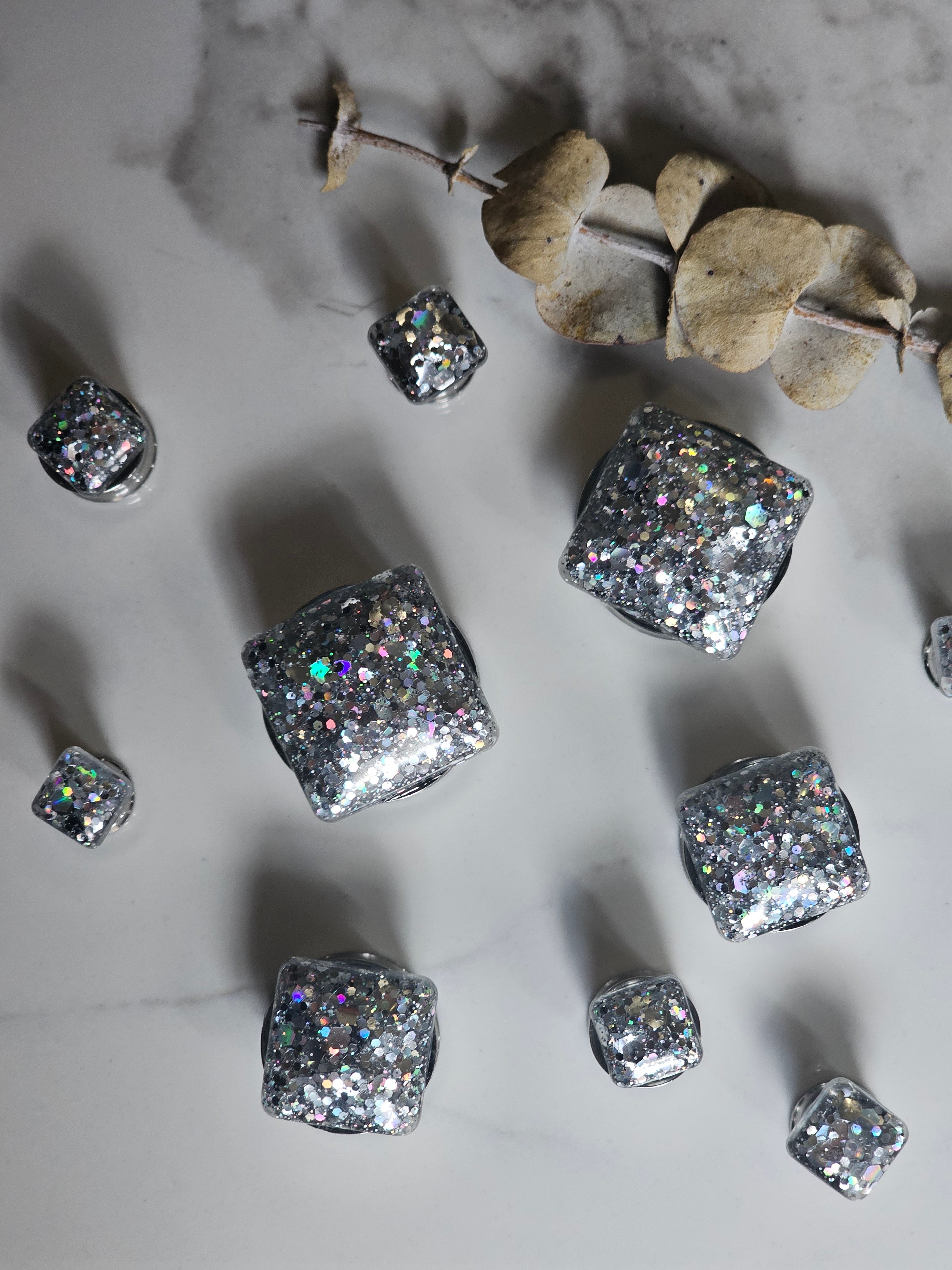 8MM-22MM Square Glitter Plugs Gauges