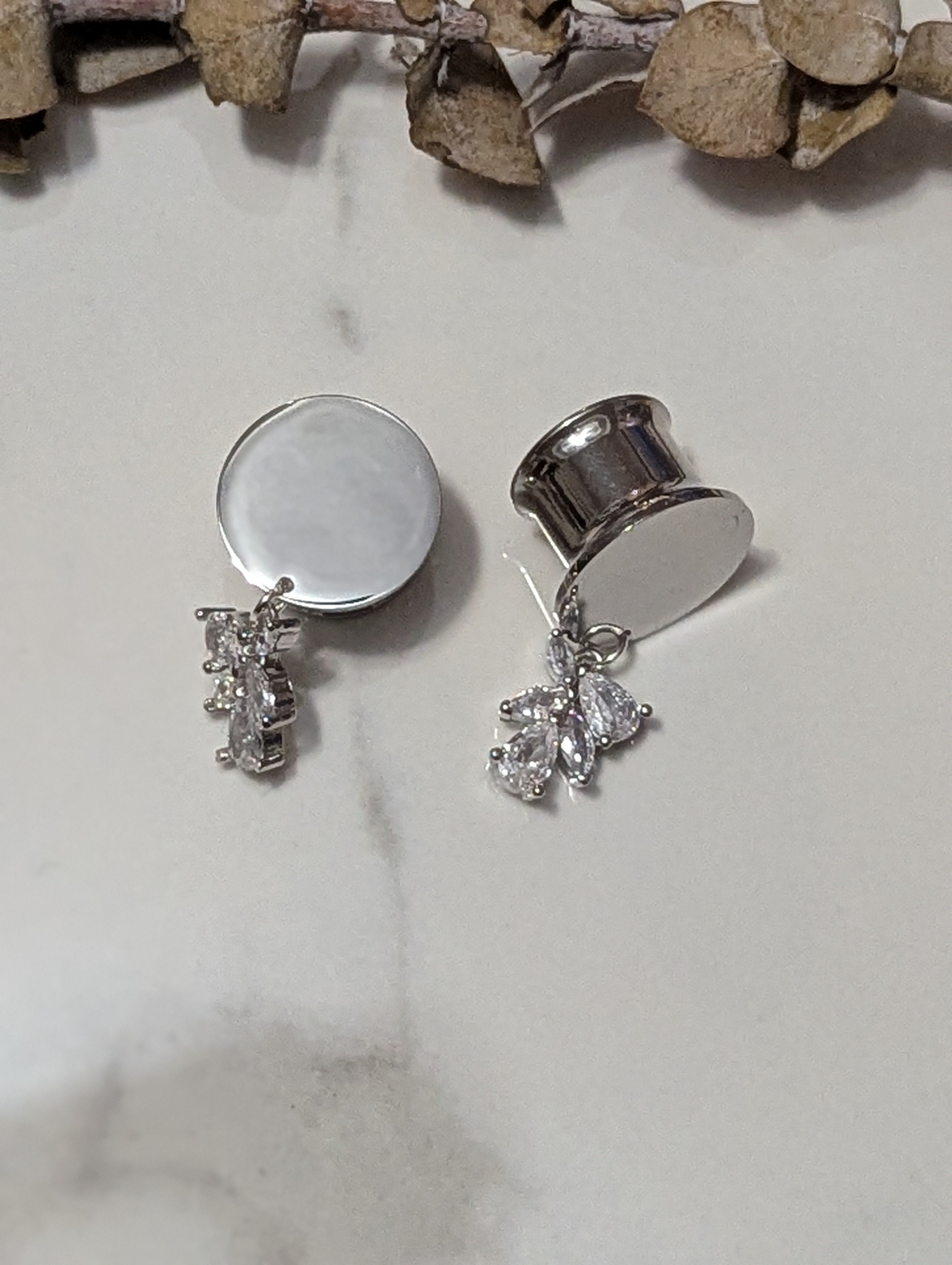 Dainty Crystal Dangle Gauges