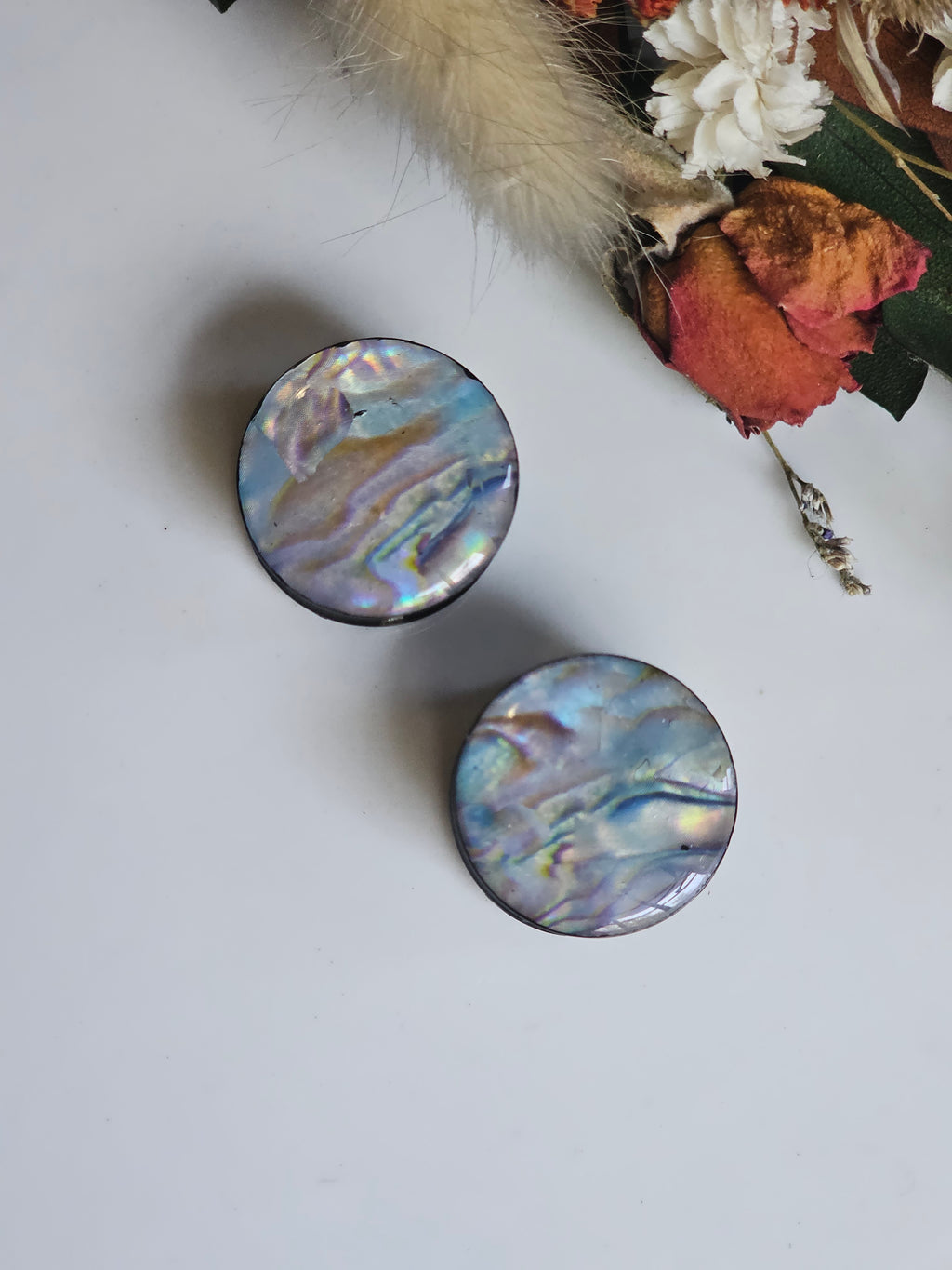 8MM-50MM Faux Abalone plugs Gauges