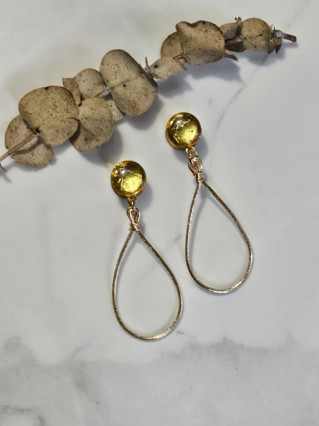 Textured Teardrop hoop dangle gauges