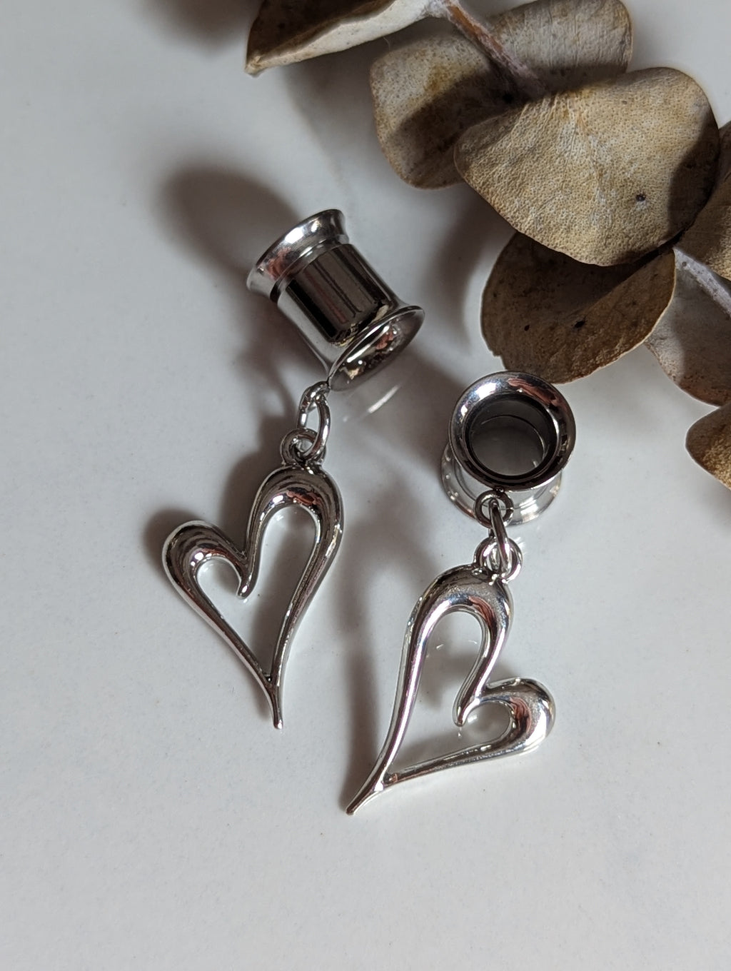 Minimalist heart Dangle Gauges