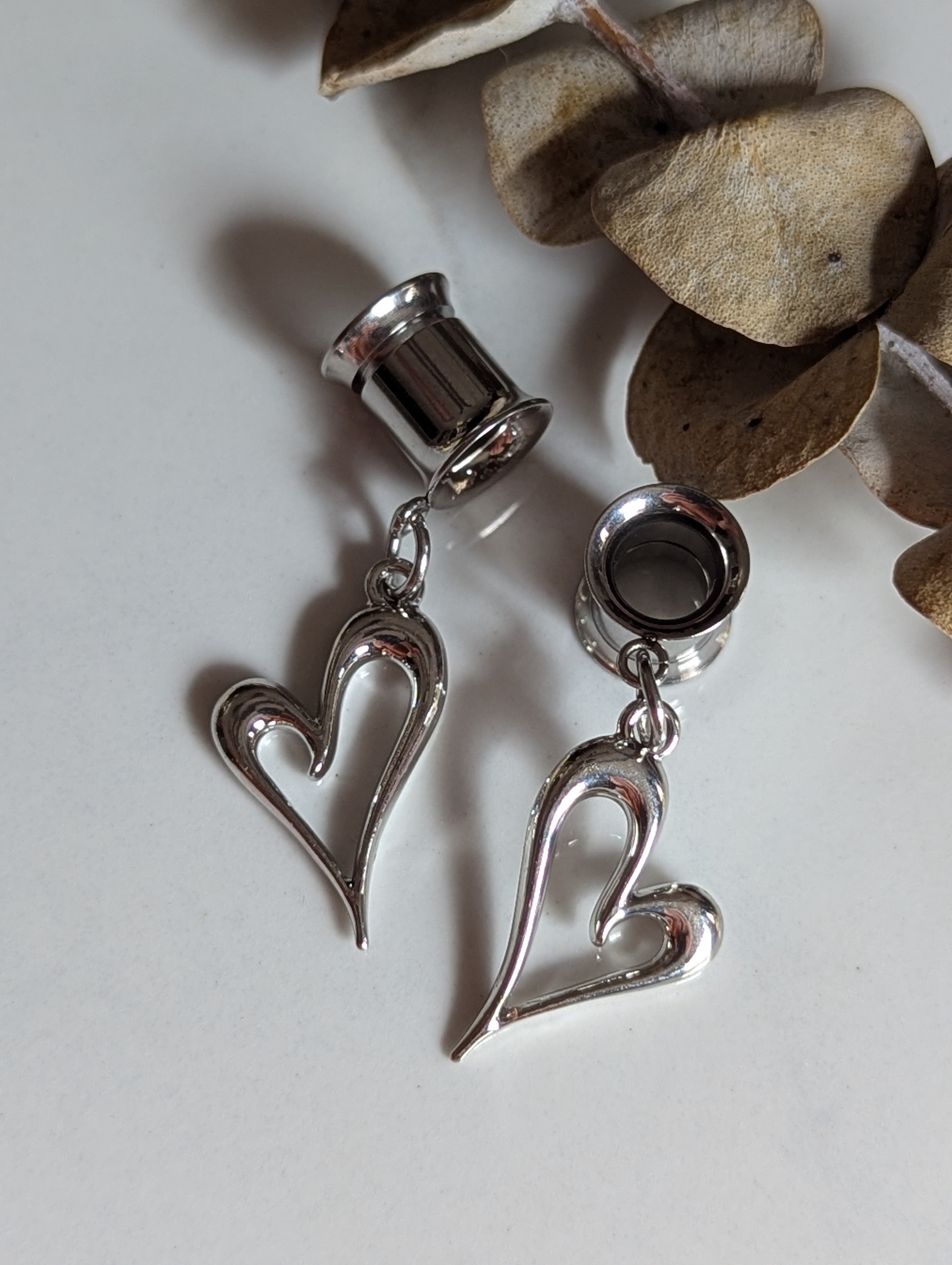 Minimalist heart Dangle Gauges