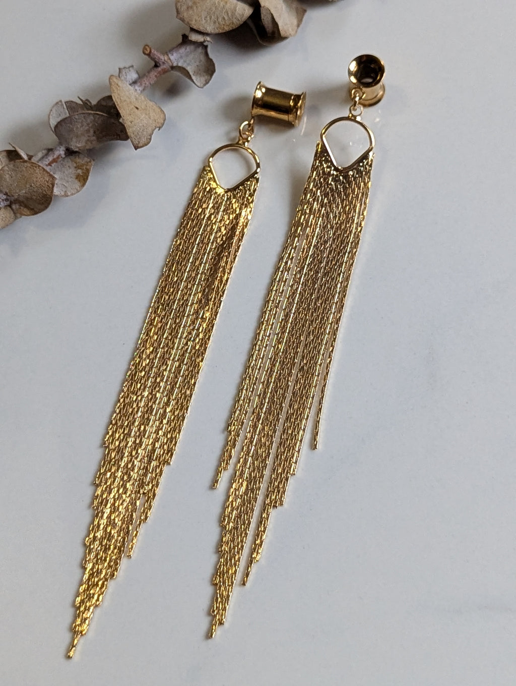Golden Elegant Tassel dangle gauges