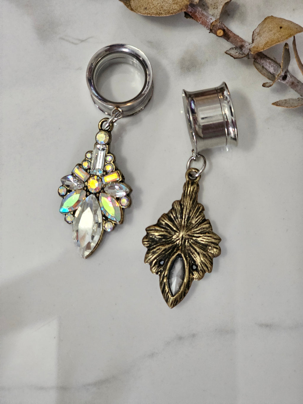 Exquisite Rhinestone Dangle Gauges